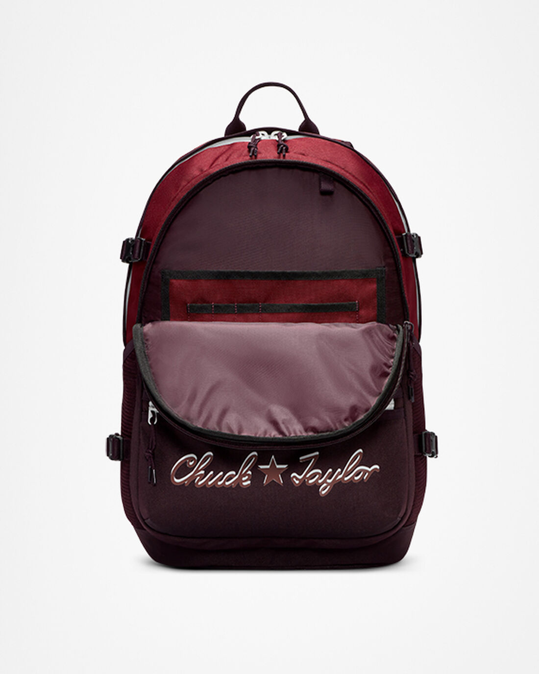 Men's Converse Straight Edge Chuck Taylor Logo Backpacks Dark Red/Black Pink | Australia-67903