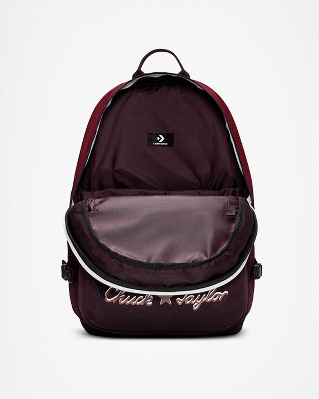 Men's Converse Straight Edge Chuck Taylor Logo Backpacks Dark Red/Black Pink | Australia-67903