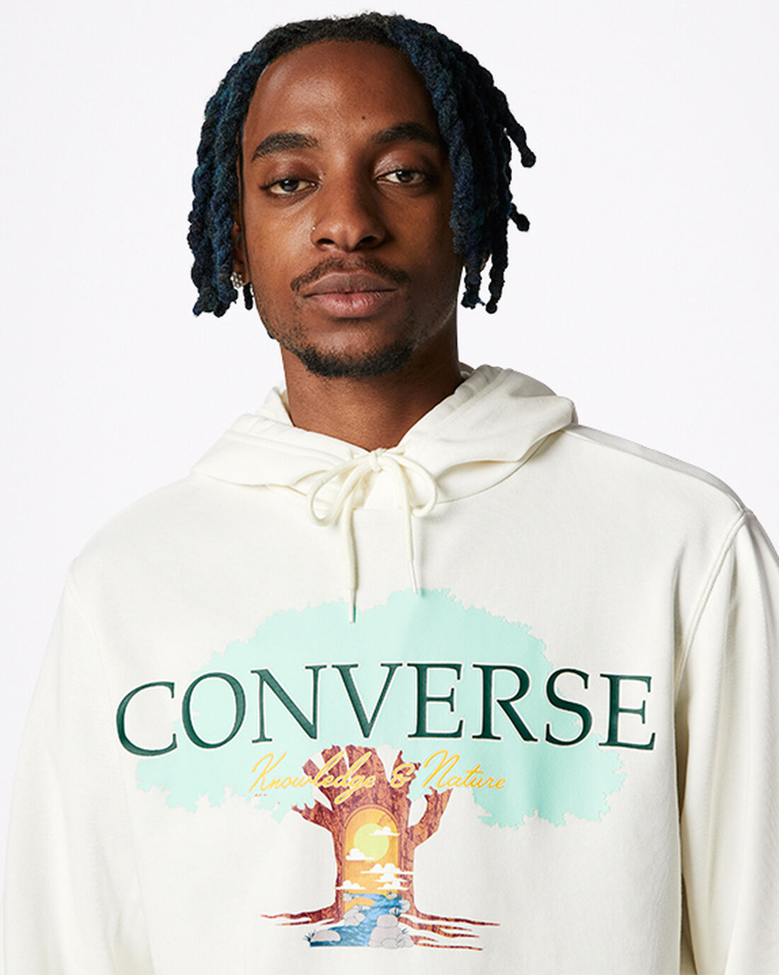 Men's Converse Tree of Life Pullover Hoodies Beige | Australia-52137