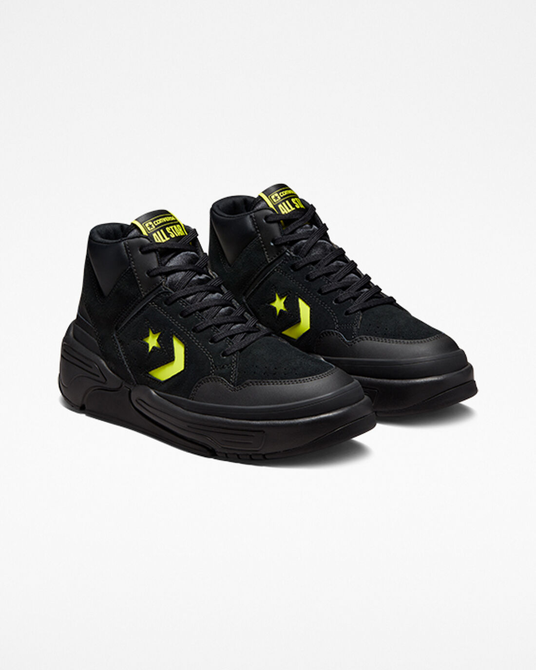 Men's Converse Weapon CX Monster Clash High Top Sneakers Black/Yellow | Australia-82406