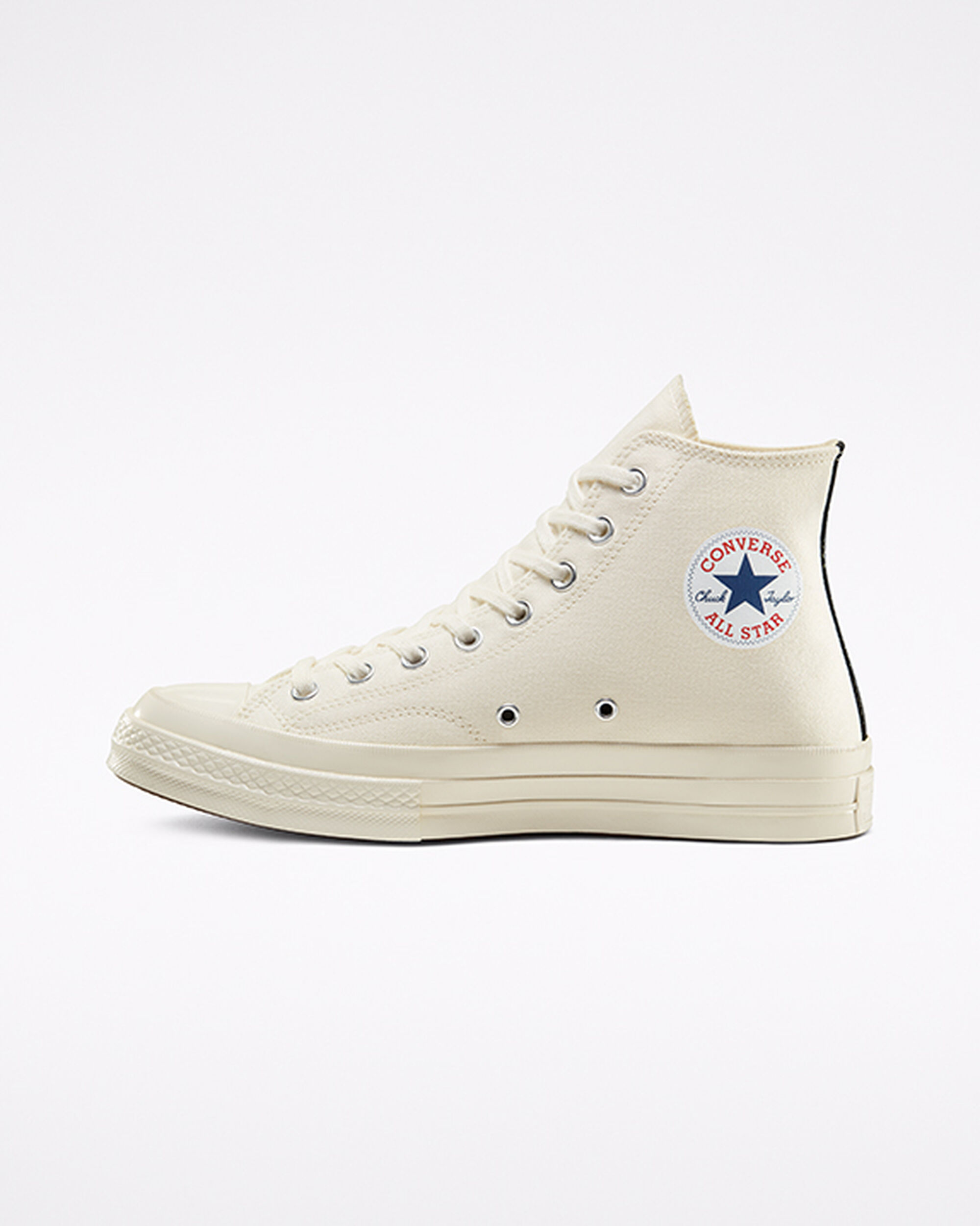 Men's Converse x Comme des Garçons PLAY Chuck 70 High Top Sneakers White/Red | Australia-26531