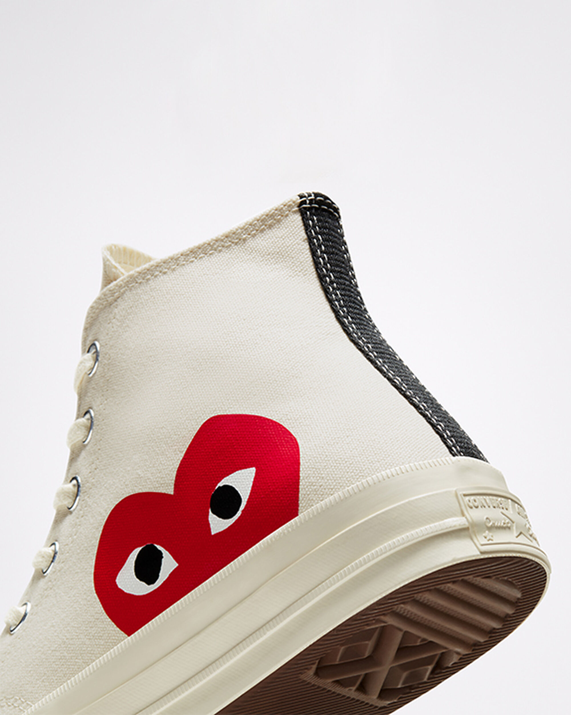 Men's Converse x Comme des Garçons PLAY Chuck 70 High Top Sneakers White/Red | Australia-26531