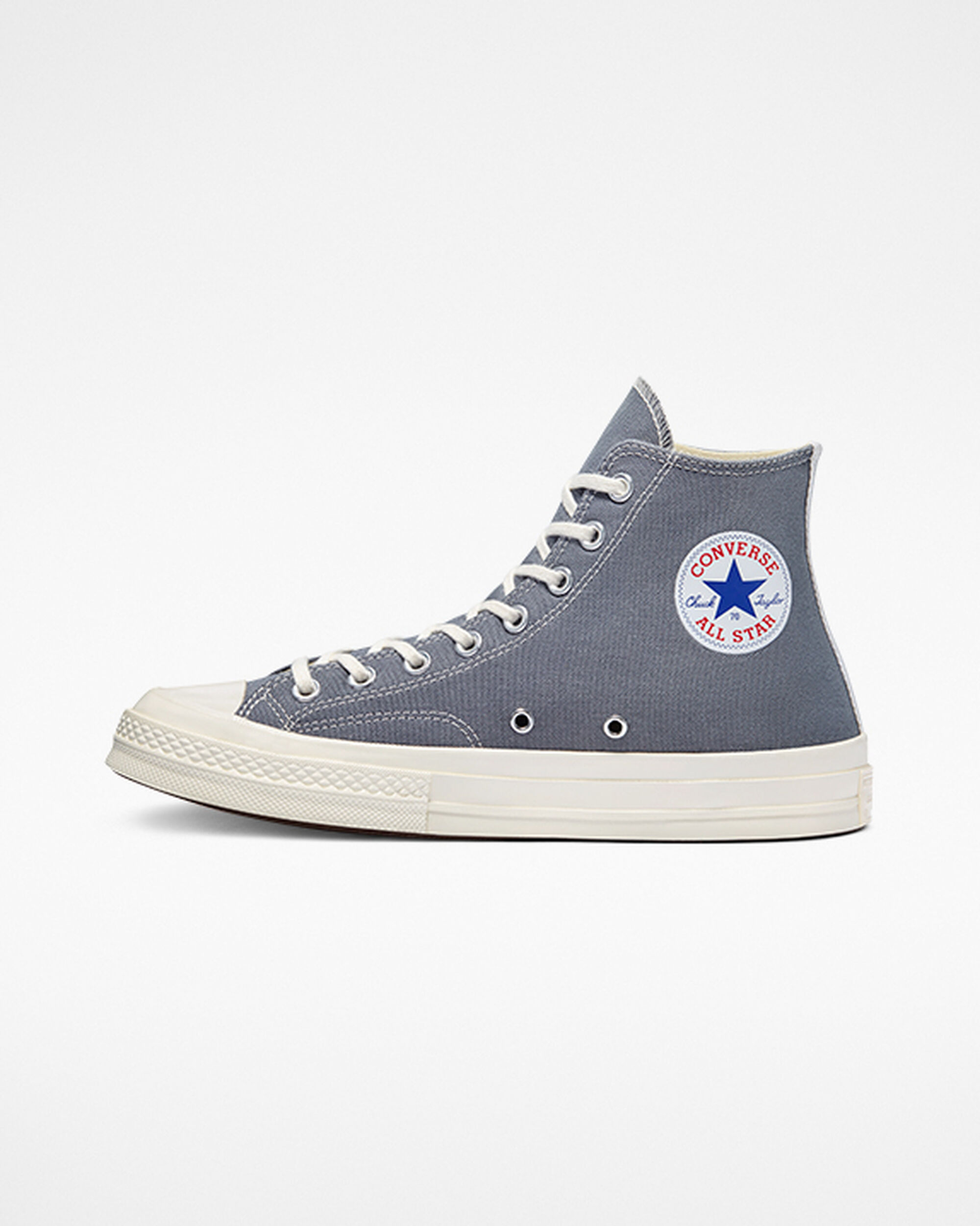 Men's Converse x Comme des Garçons PLAY Chuck 70 High Top Sneakers Grey/Black | Australia-65432