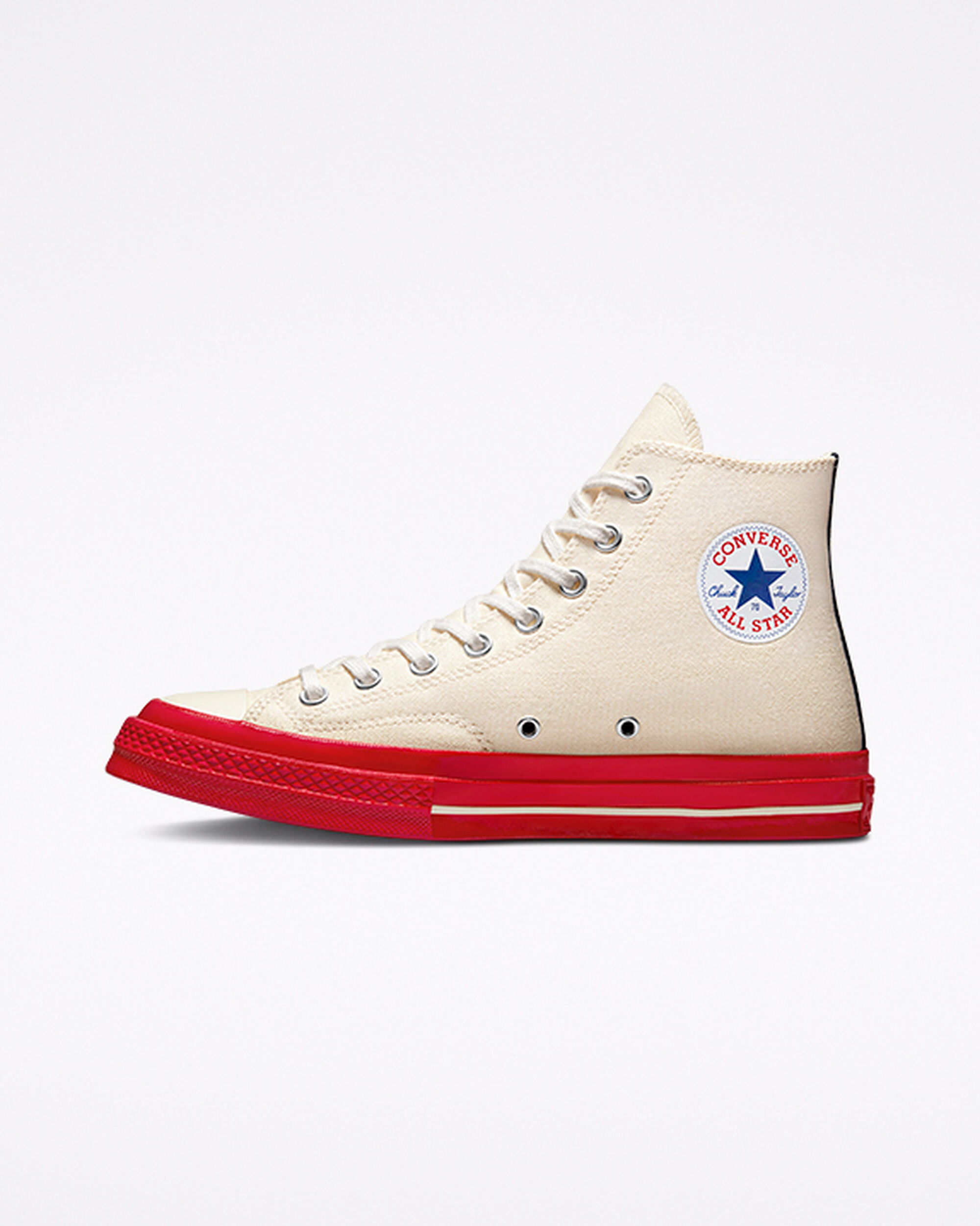 Men's Converse x Comme des Garçons PLAY Chuck 70 High Top Sneakers Red | Australia-73802