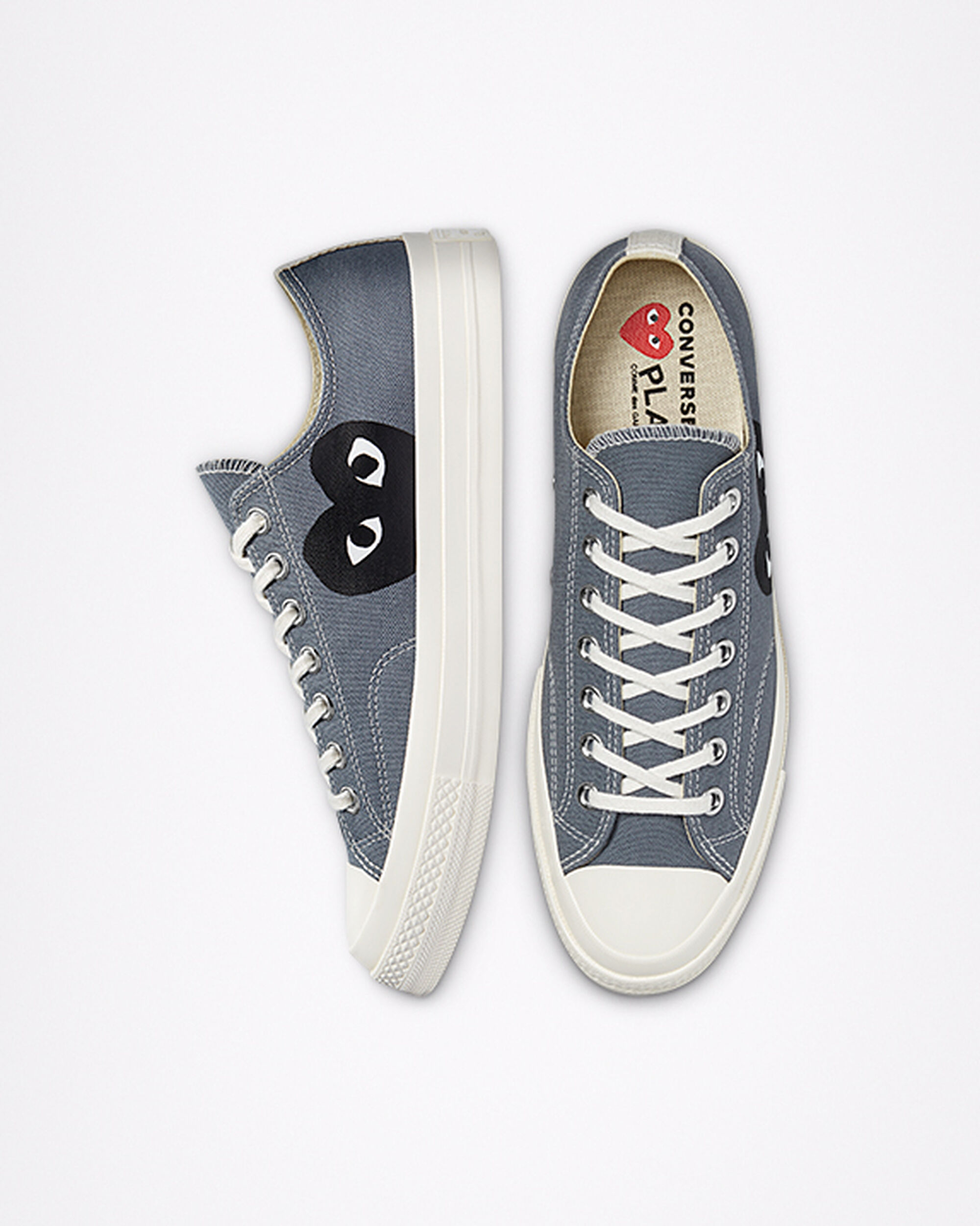 Men's Converse x Comme des Garçons PLAY Chuck 70 Sneakers Grey/Black | Australia-83204