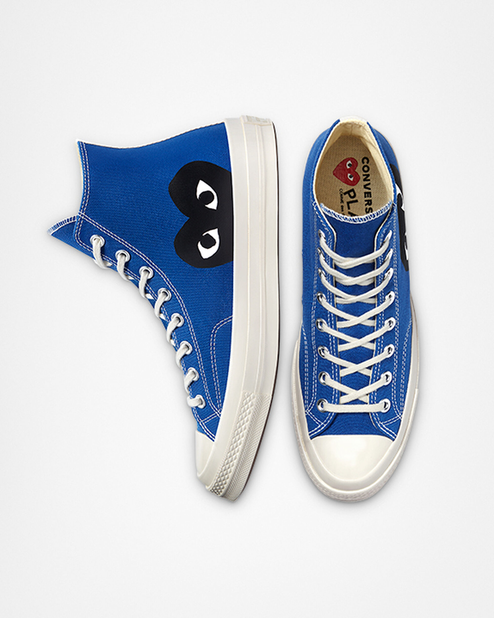 Men's Converse x Comme des Garçons PLAY Chuck 70 High Top Sneakers Blue/Black | Australia-85406