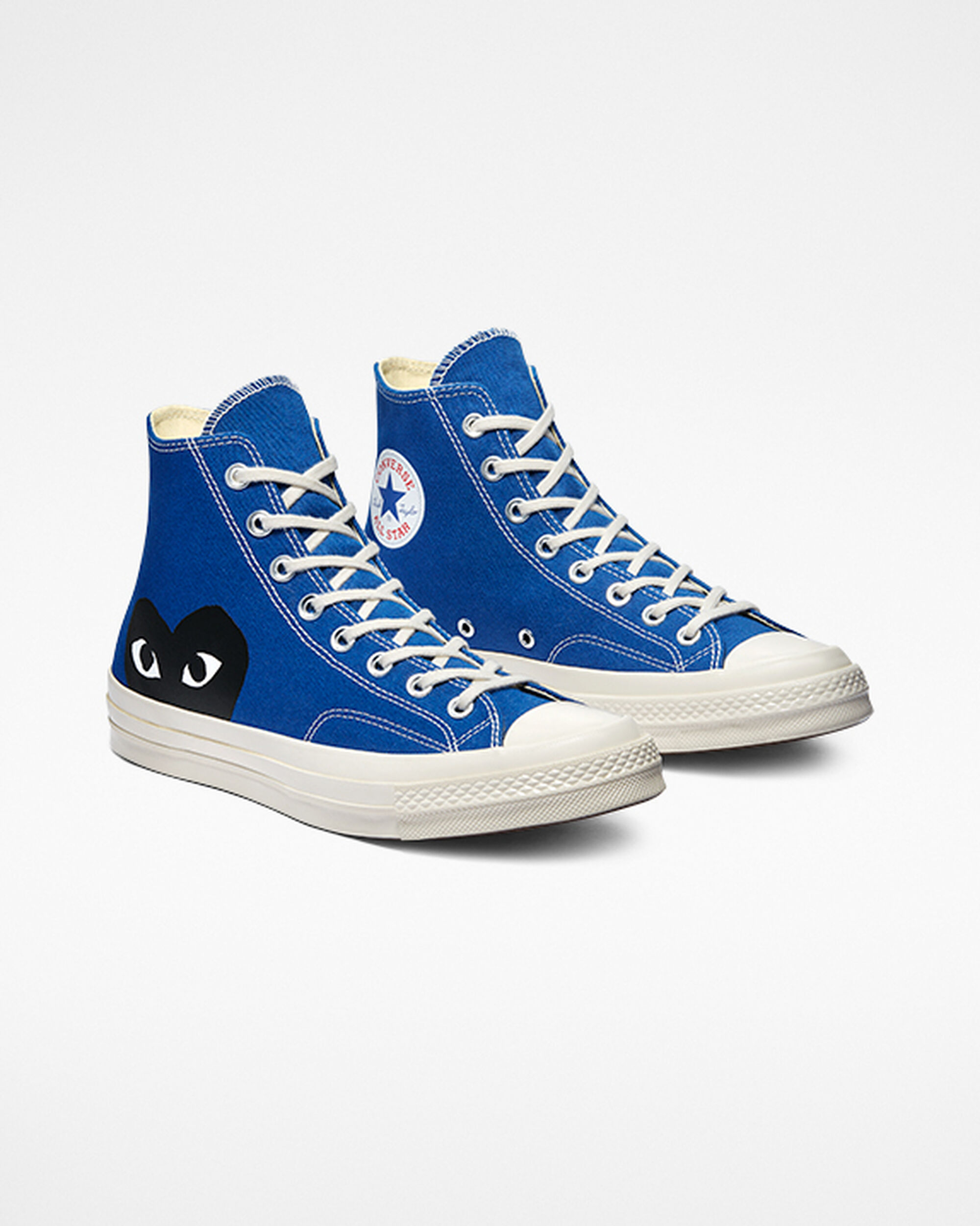 Men's Converse x Comme des Garçons PLAY Chuck 70 High Top Sneakers Blue/Black | Australia-85406