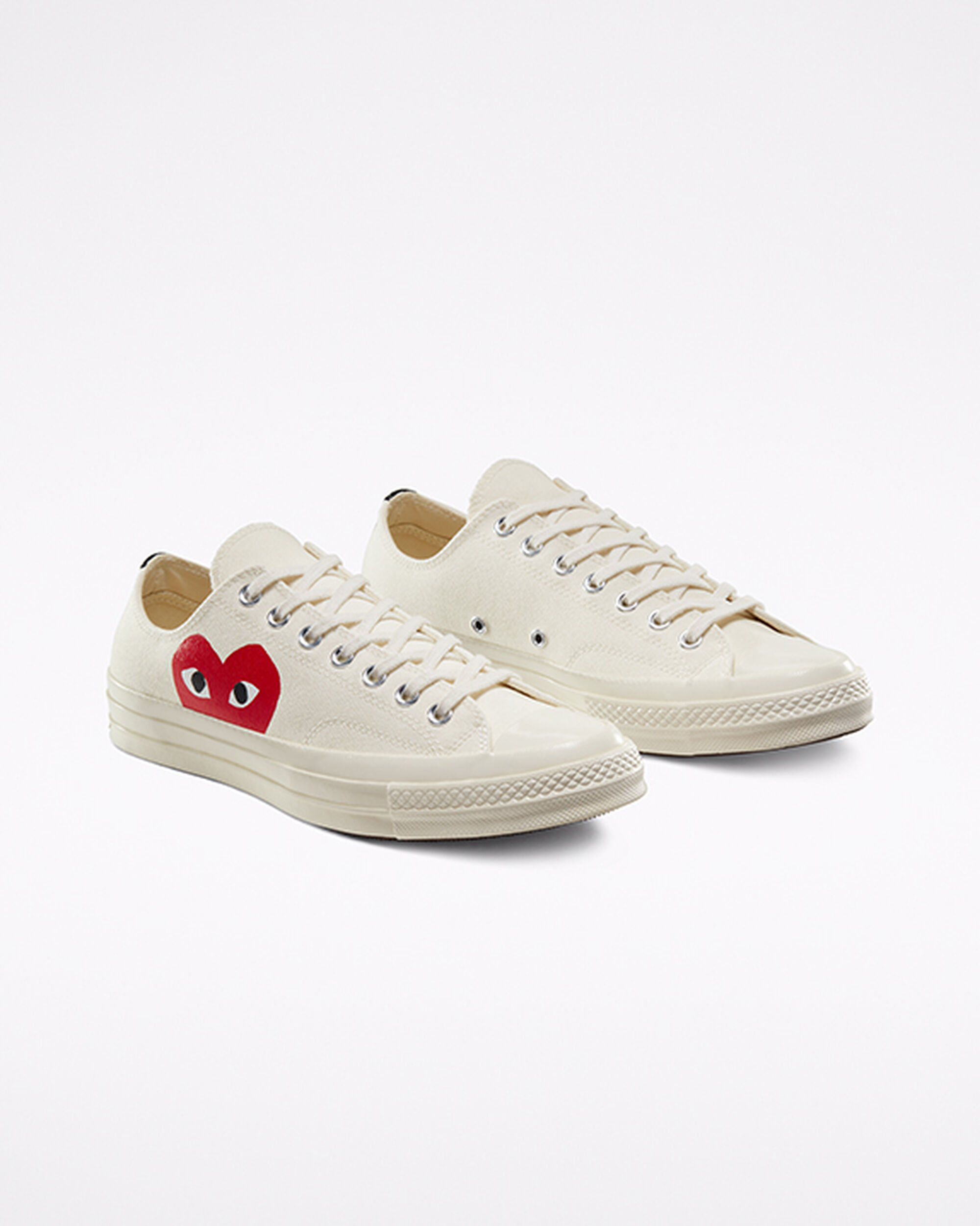 Men's Converse x Comme des Garçons PLAY Chuck 70 Sneakers White/Red | Australia-85913