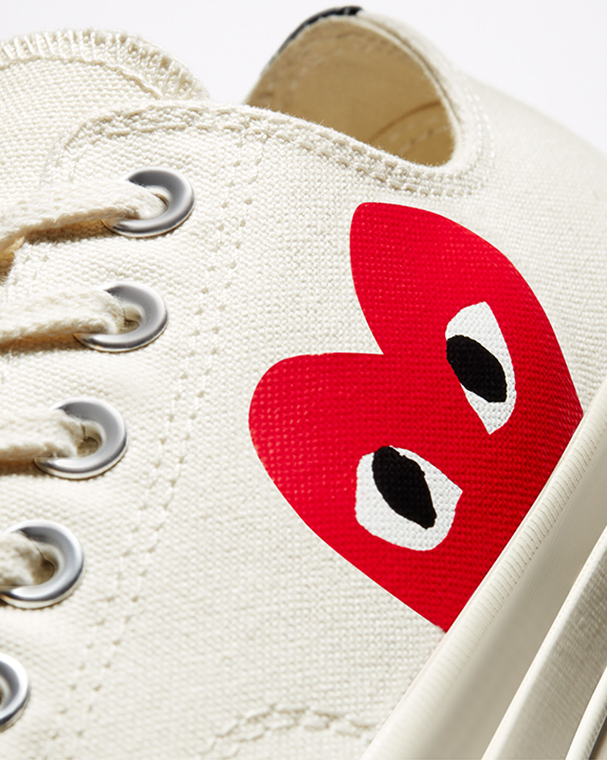 Men's Converse x Comme des Garçons PLAY Chuck 70 Sneakers White/Red | Australia-85913