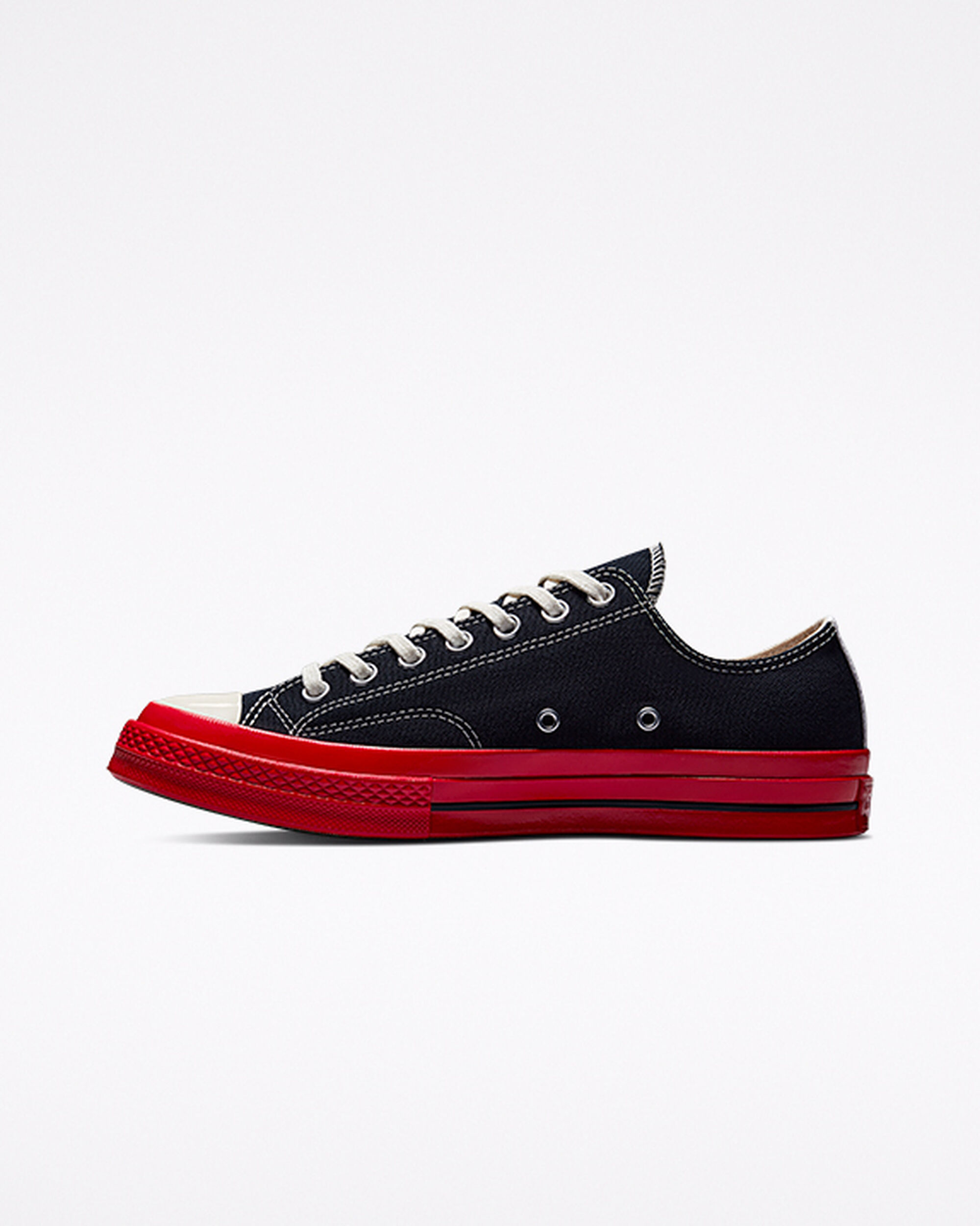 Men's Converse x Comme des Garçons PLAY Chuck 70 Sneakers Black/Red | Australia-87942