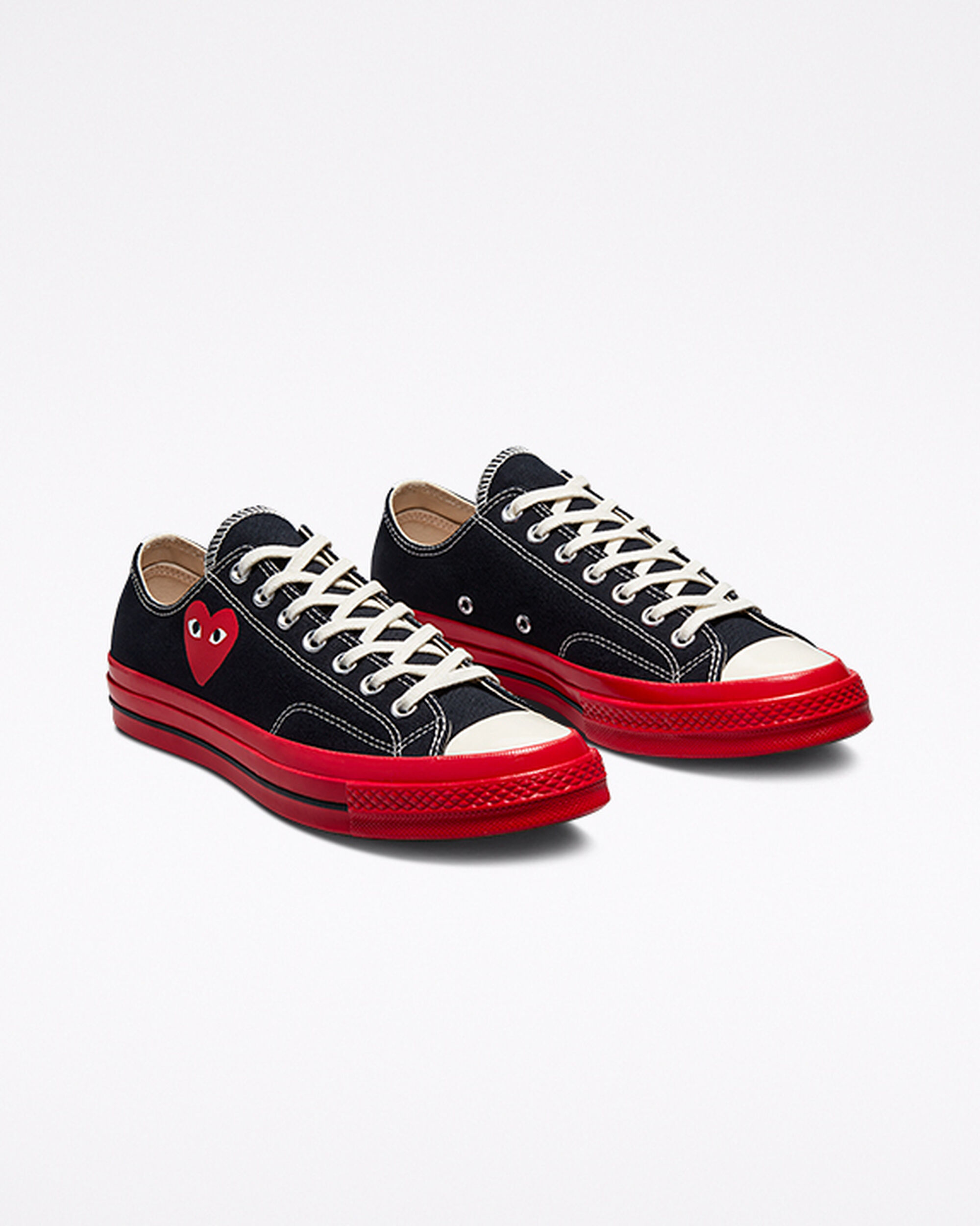 Men's Converse x Comme des Garçons PLAY Chuck 70 Sneakers Black/Red | Australia-87942