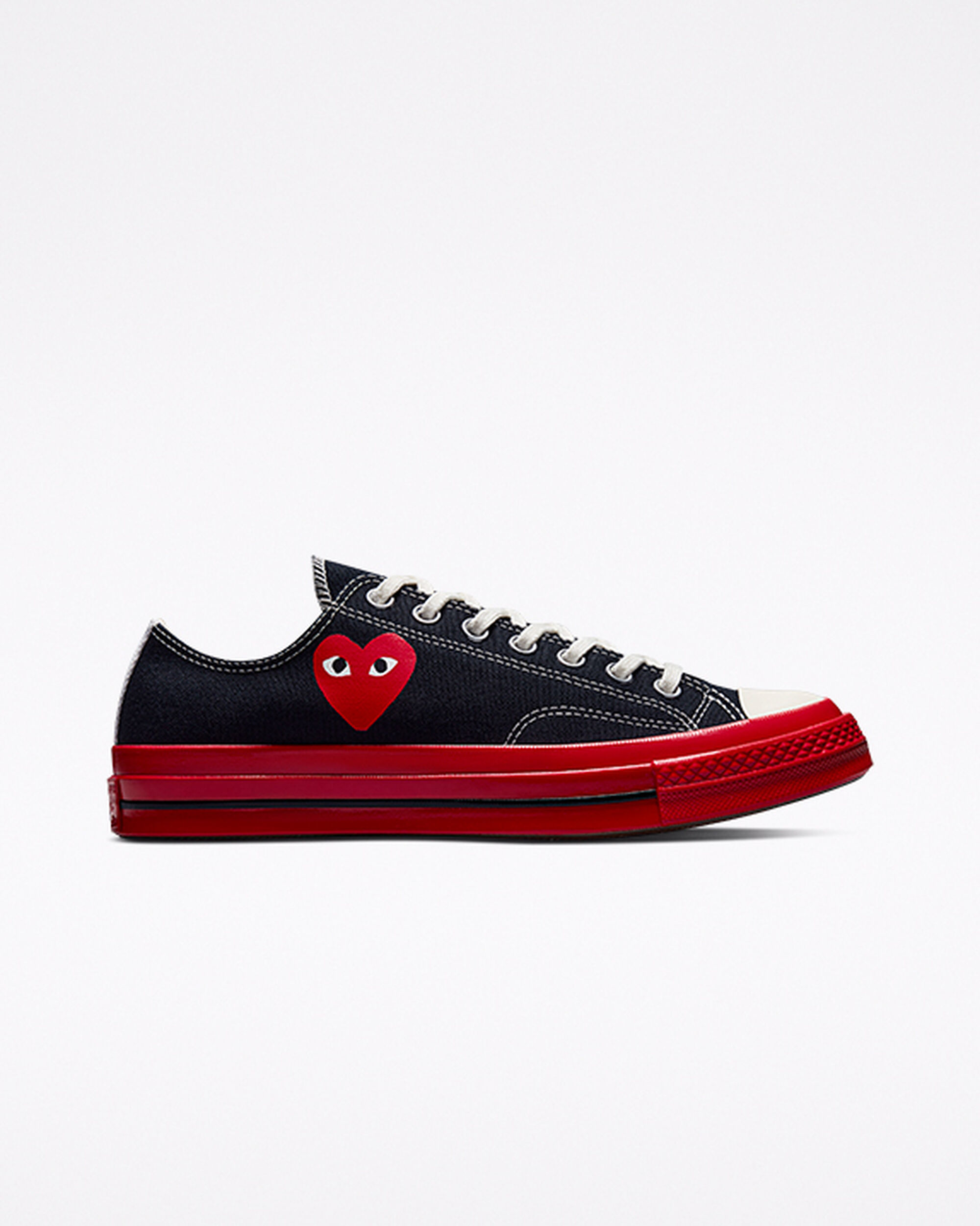 Men\'s Converse x Comme des Garçons PLAY Chuck 70 Sneakers Black/Red | Australia-87942