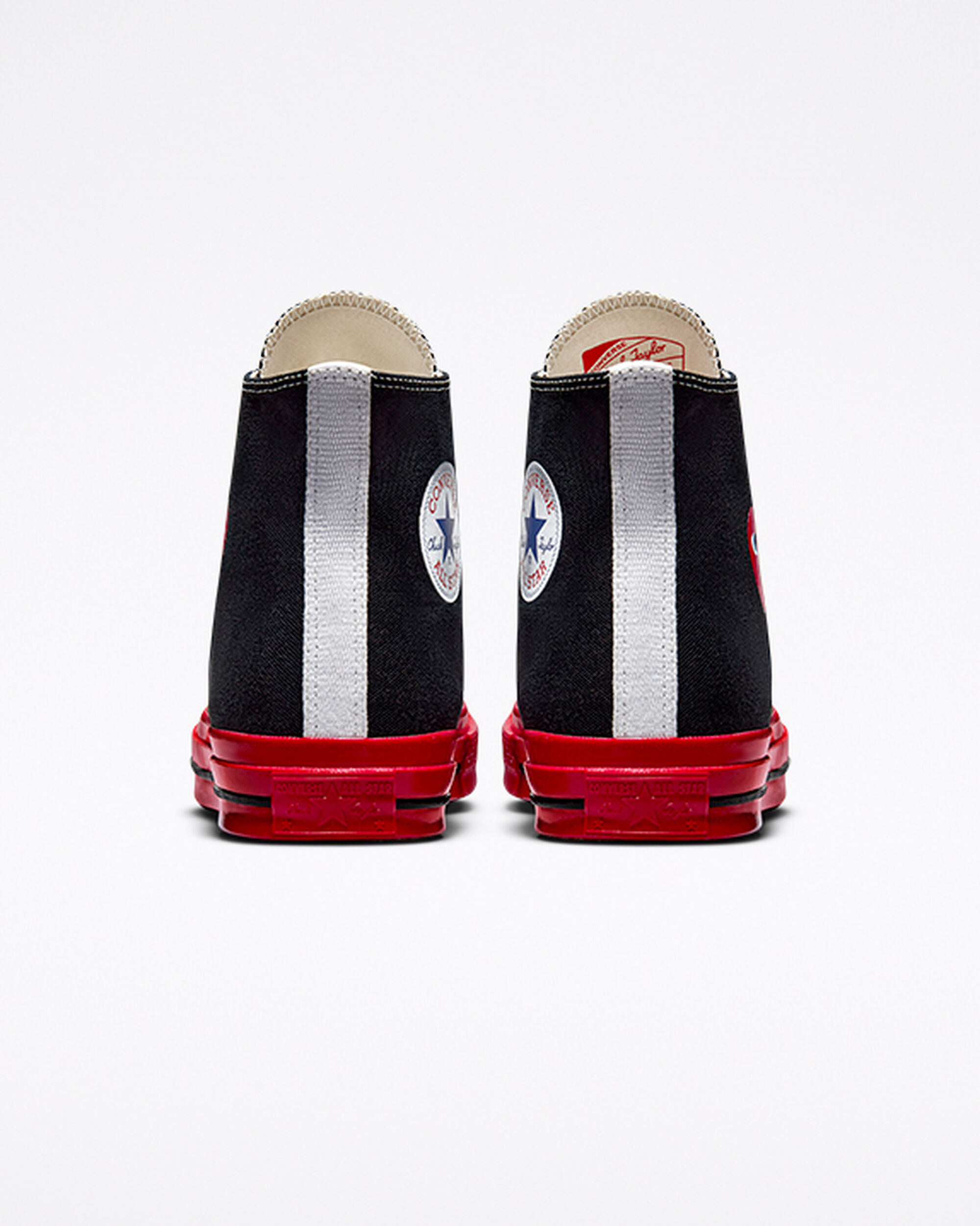 Men's Converse x Comme des Garçons PLAY Chuck 70 High Top Sneakers Black/Red | Australia-97853