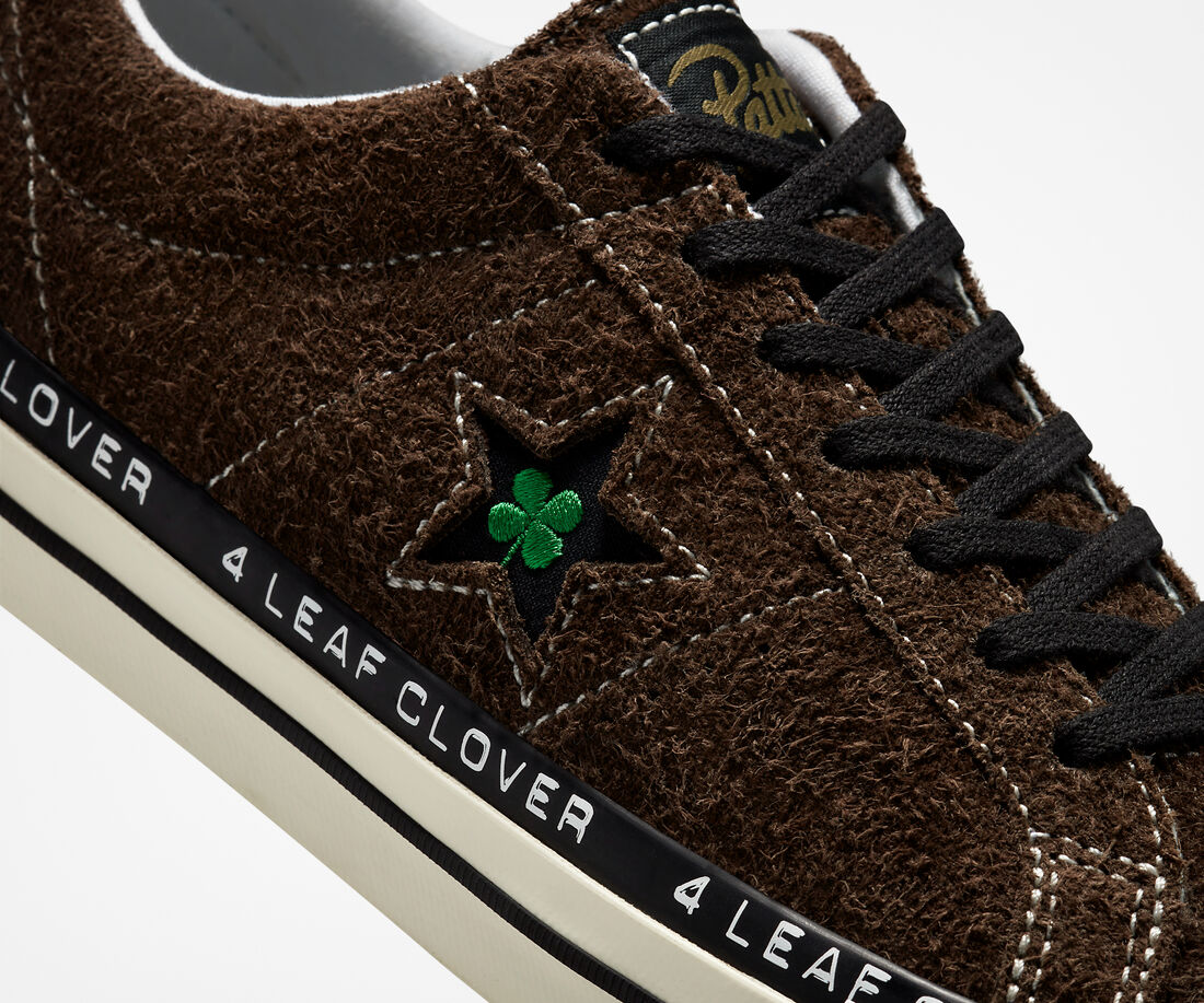 Men's Converse x Patta Four-Leaf Clover One Star Pro Sneakers Olive/White | Australia-24679