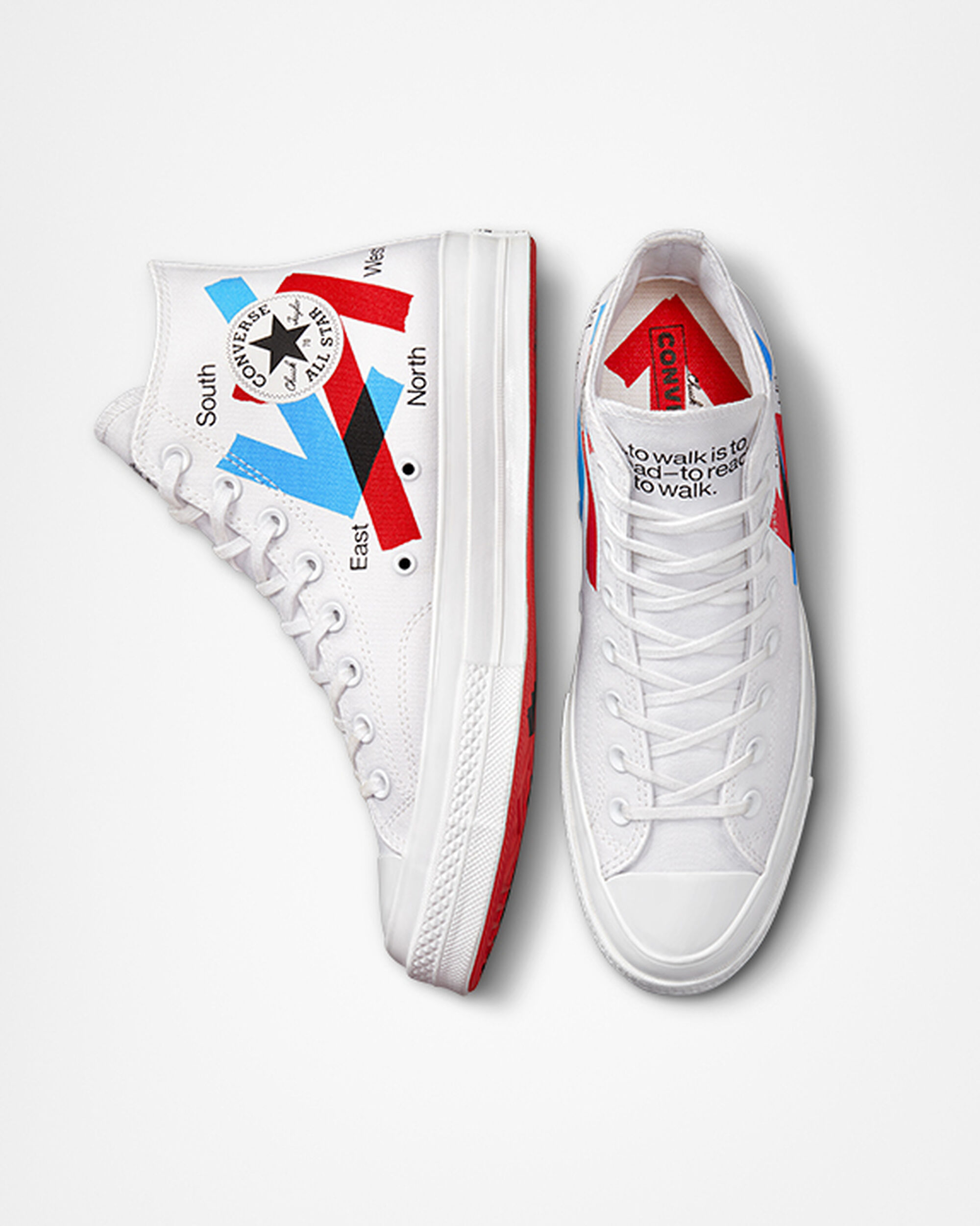 Men's Converse x Patta x Experimental Jetset Chuck 70 High Top Sneakers White/Red/Blue | Australia-85079