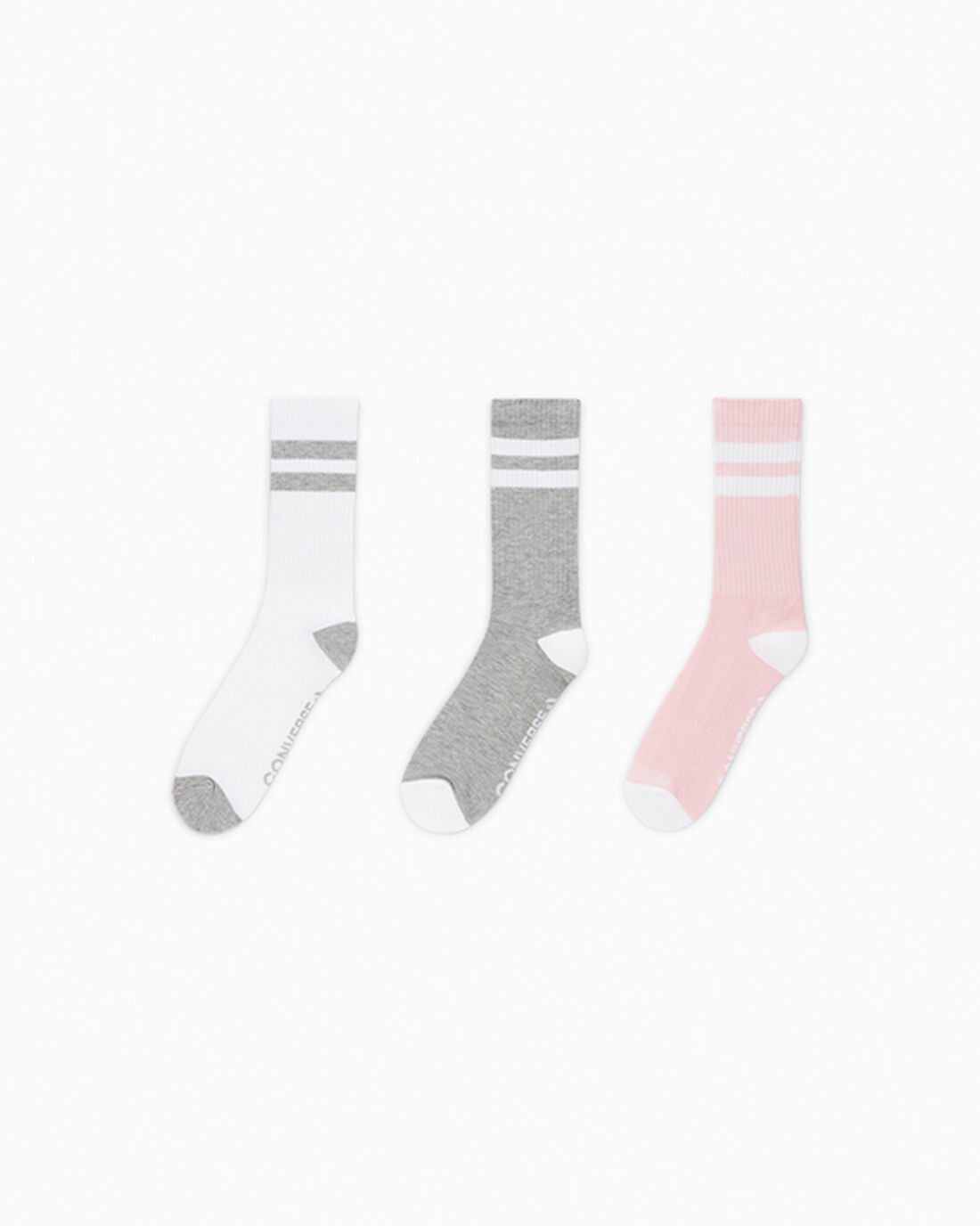 Women\'s Converse 3-Pack Classic Double Stripe Crew Socks Multicolor | Australia-25639