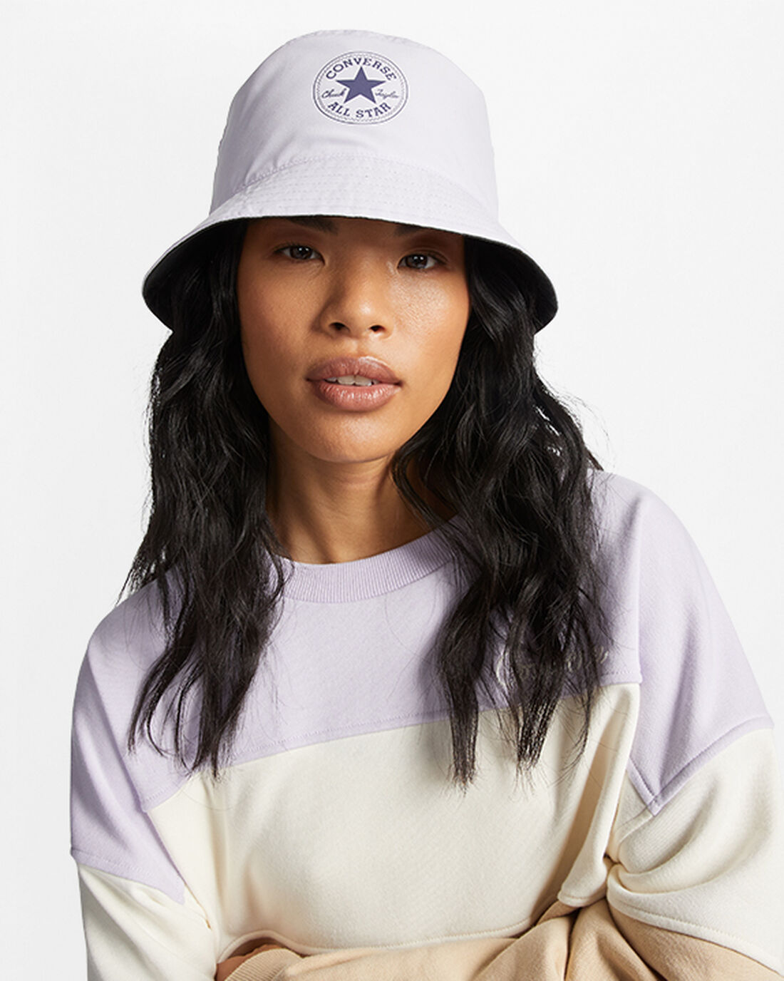 Women's Converse All Star Patch Reversible Bucket Hats Purple/Black | Australia-70964