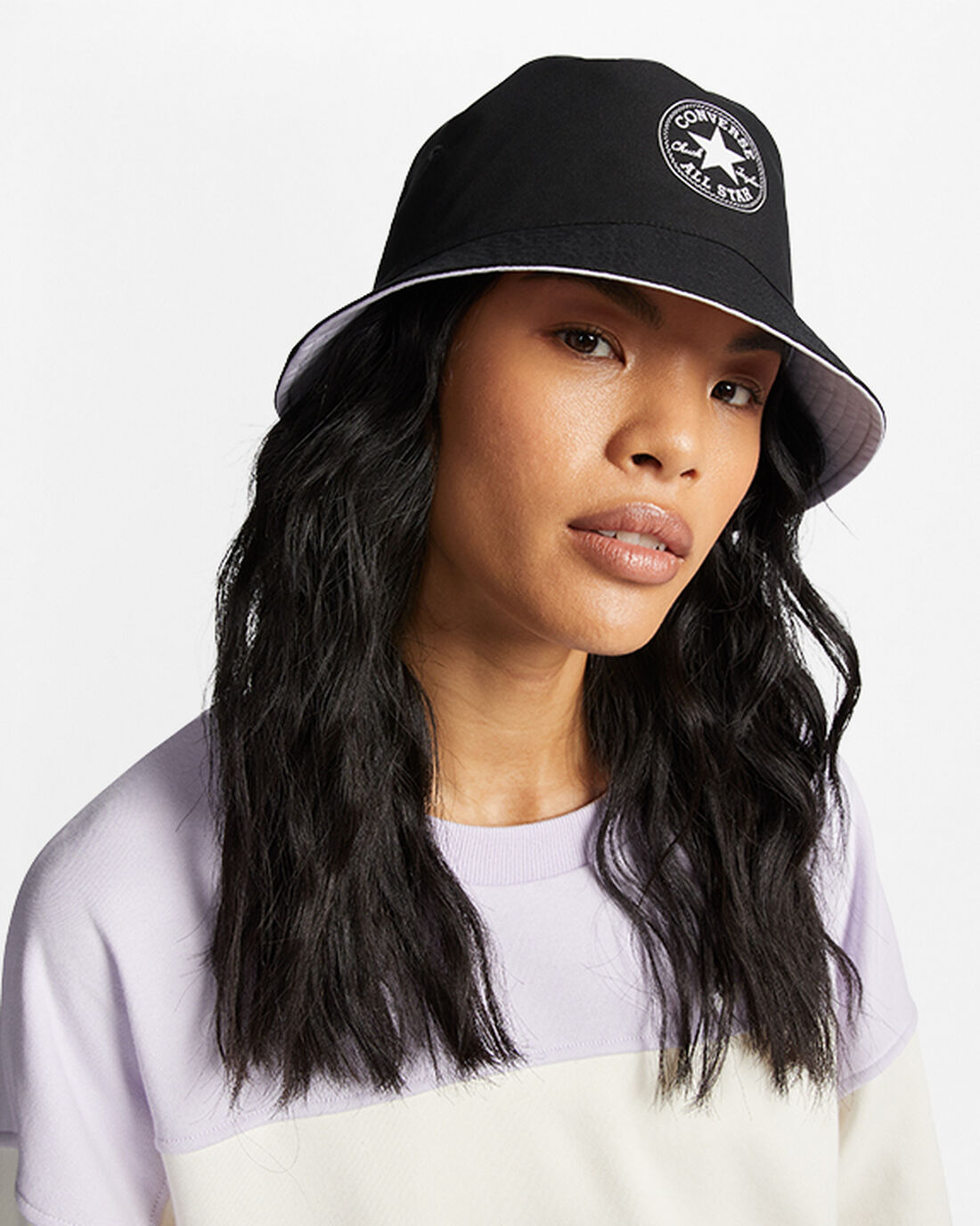 Women's Converse All Star Patch Reversible Bucket Hats Purple/Black | Australia-70964