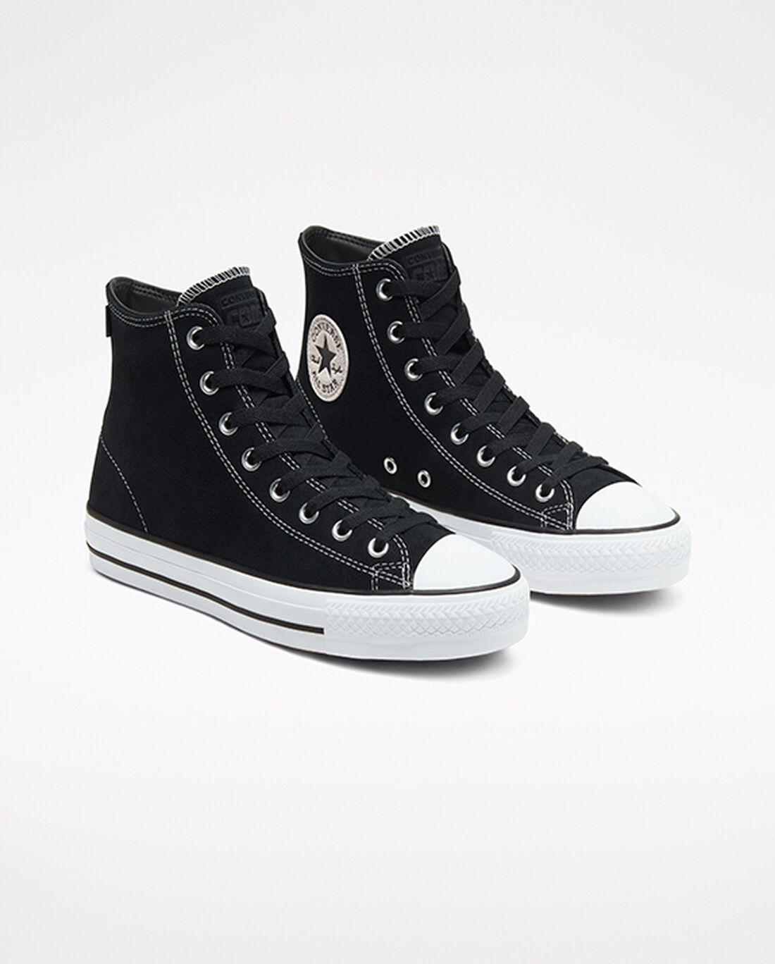 Women's Converse CONS Chuck Taylor All Star Pro Suede Skate Shoes Black/White | Australia-71823