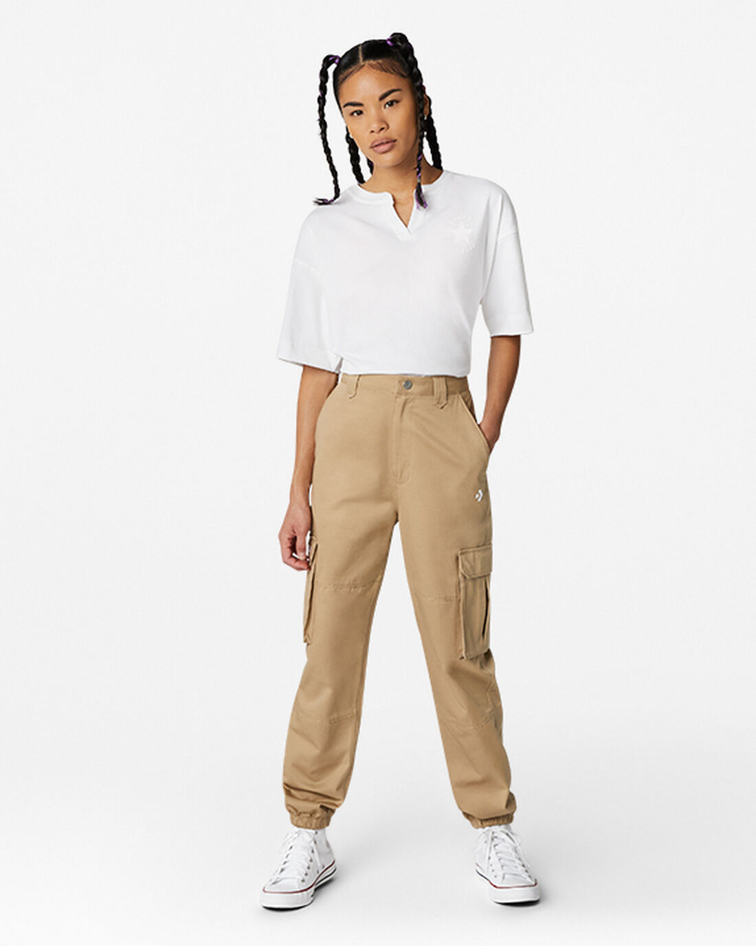 Women's Converse Cargo Jogger Pants Khaki | Australia-16857