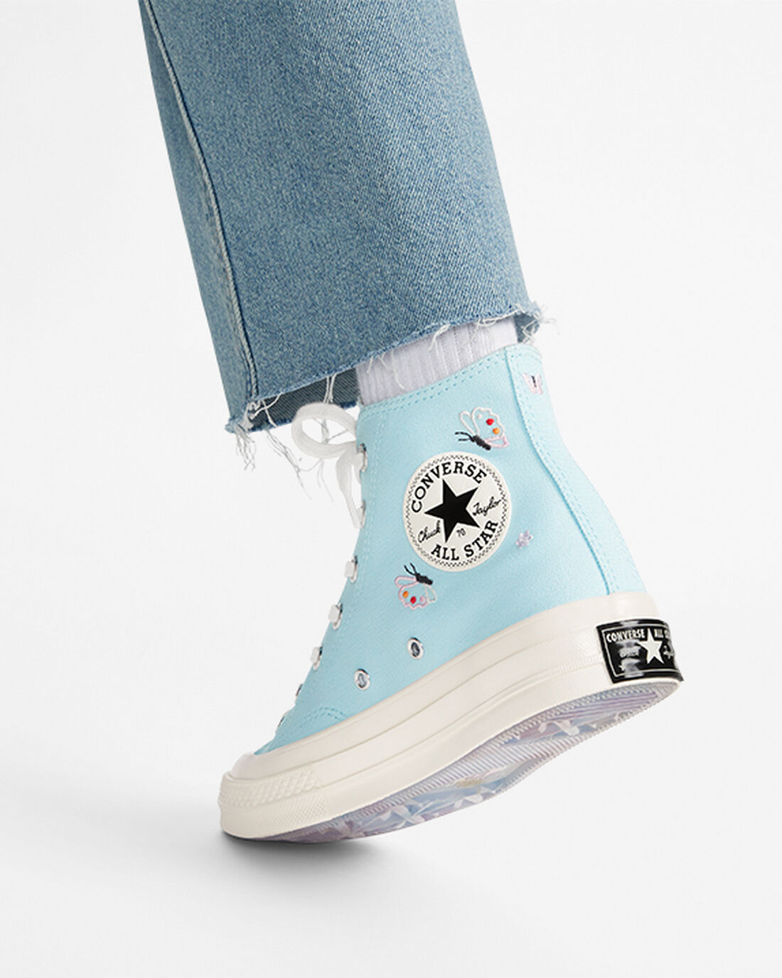 Women's Converse Chuck 70 Butterfly Wings High Top Sneakers Blue/Black | Australia-05714