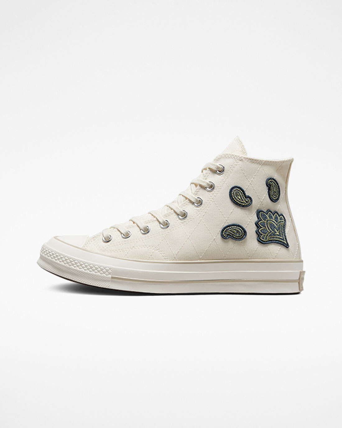 Women's Converse Chuck 70 Crafted Patches High Top Sneakers Beige/Navy/Green | Australia-19058