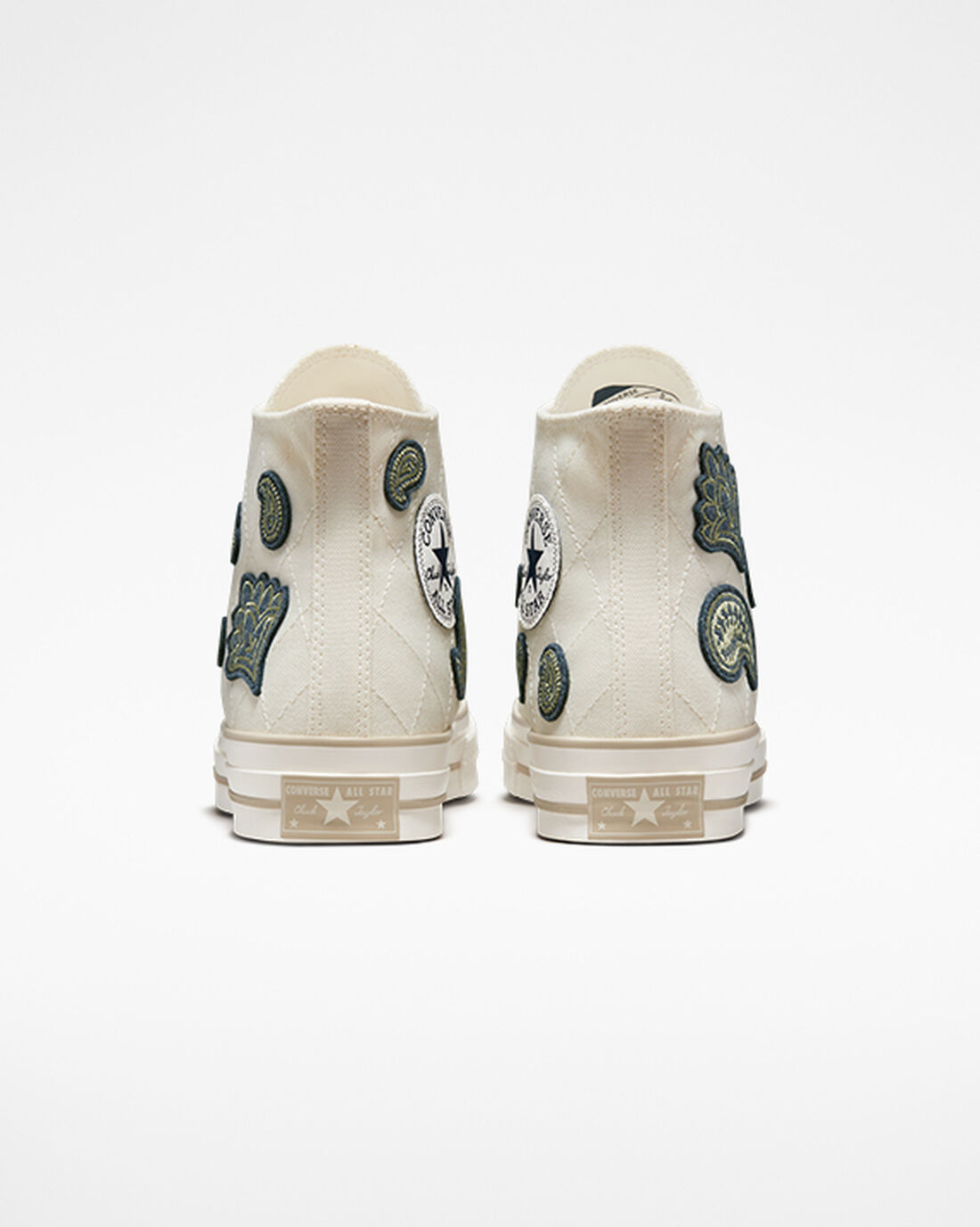 Women's Converse Chuck 70 Crafted Patches High Top Sneakers Beige/Navy/Green | Australia-19058