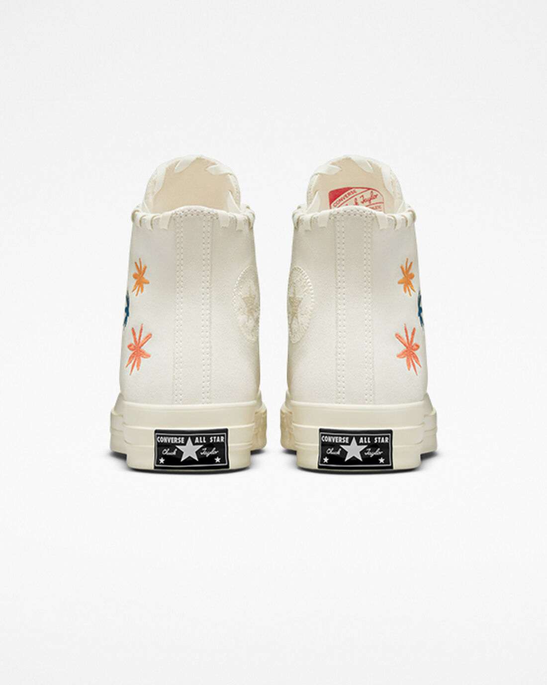 Women's Converse Chuck 70 Embroidered Florals High Top Sneakers Beige/Beige White | Australia-18035