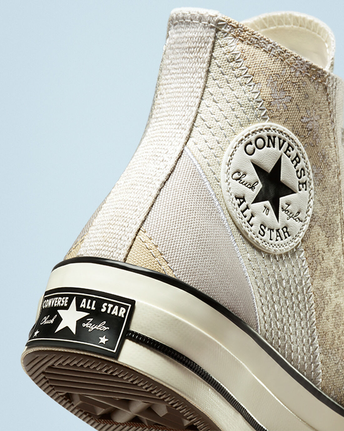 Women's Converse Chuck 70 Embroidered Floral High Top Sneakers Beige/Black | Australia-30485