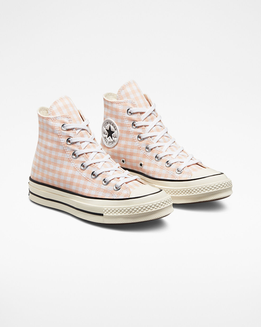 Women's Converse Chuck 70 Gingham High Top Sneakers Coral/White | Australia-51293