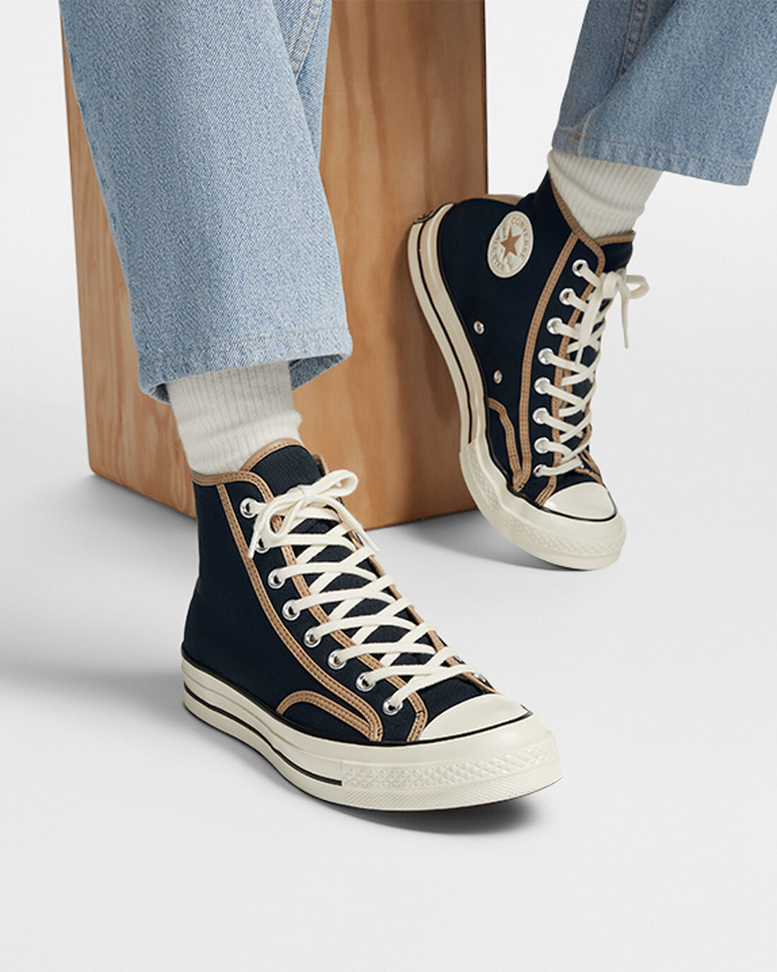 Women's Converse Chuck 70 Heavyweight Canvas High Top Sneakers Black/Khaki | Australia-09576