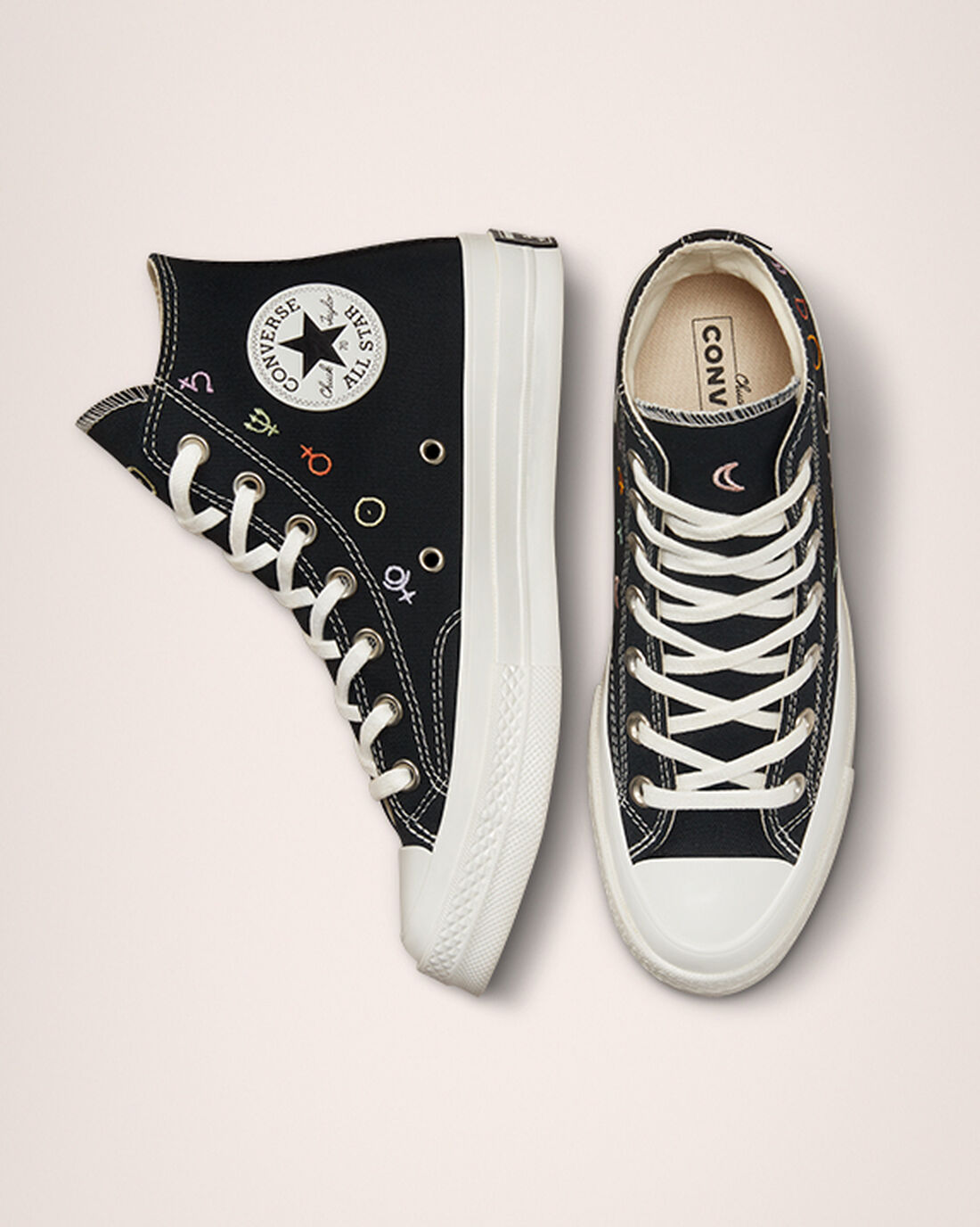 Women's Converse Chuck 70 Mystic Symbols High Top Sneakers Black/White | Australia-06824