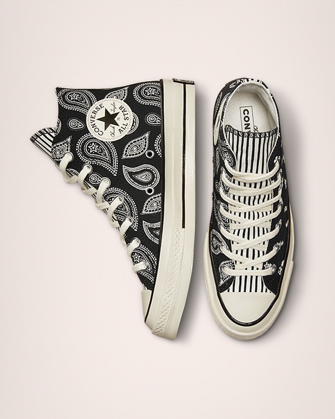 Women's Converse Chuck 70 Paisley High Top Sneakers Black | Australia-12407