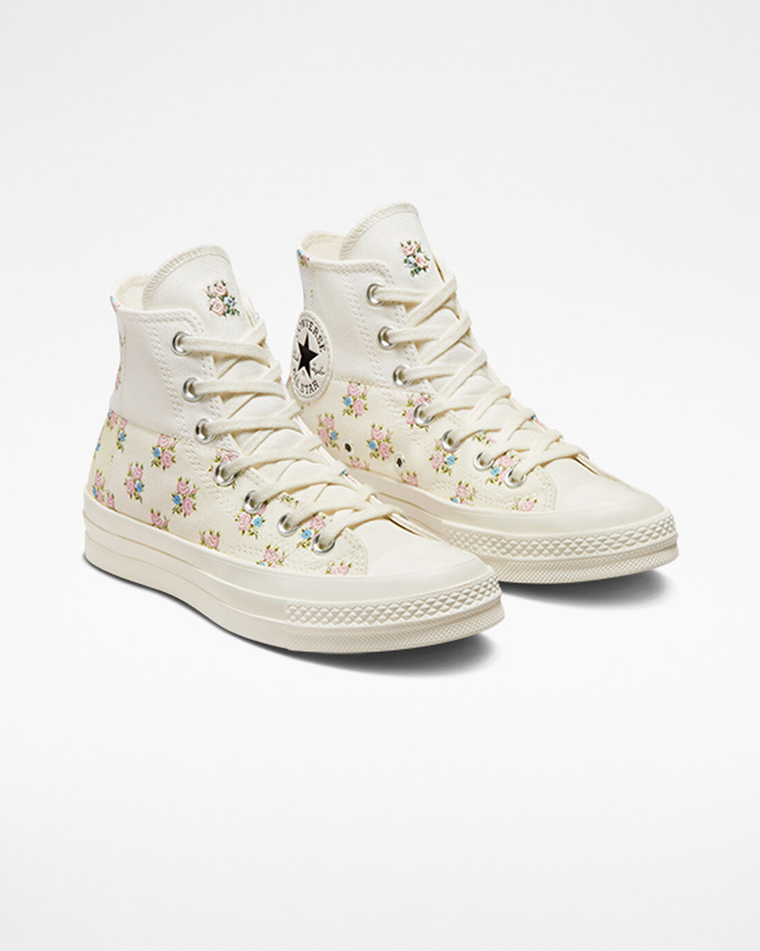 Women's Converse Chuck 70 Patchwork Floral High Top Shoes Beige/White | Australia-69820