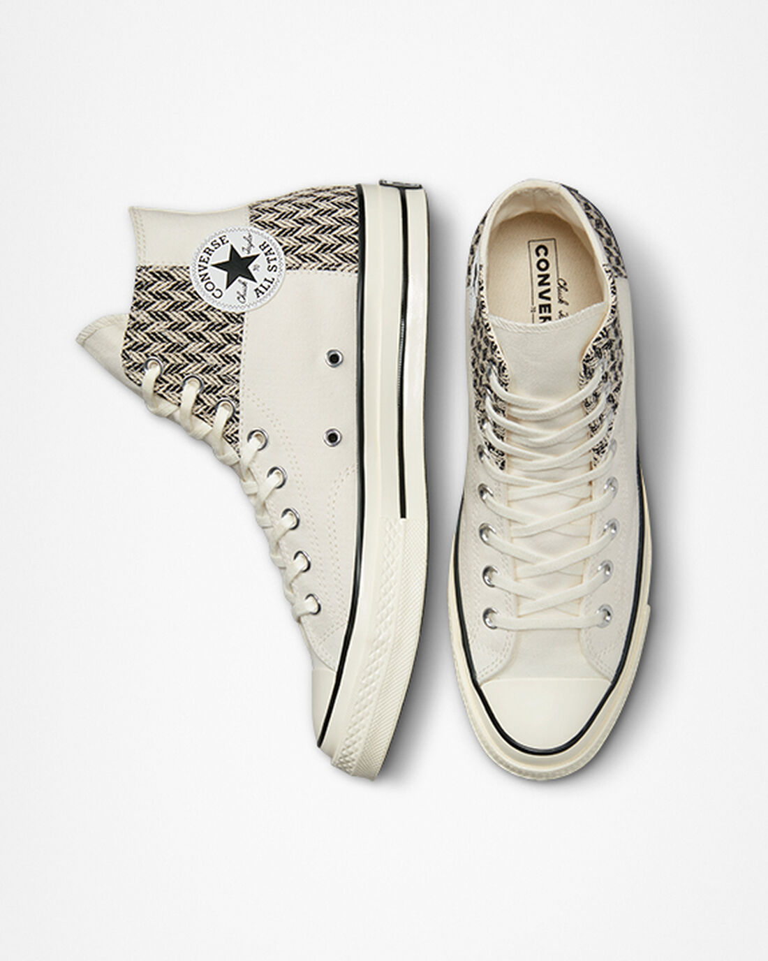 Women's Converse Chuck 70 Patchwork High Top Shoes Beige/White/Black | Australia-35718