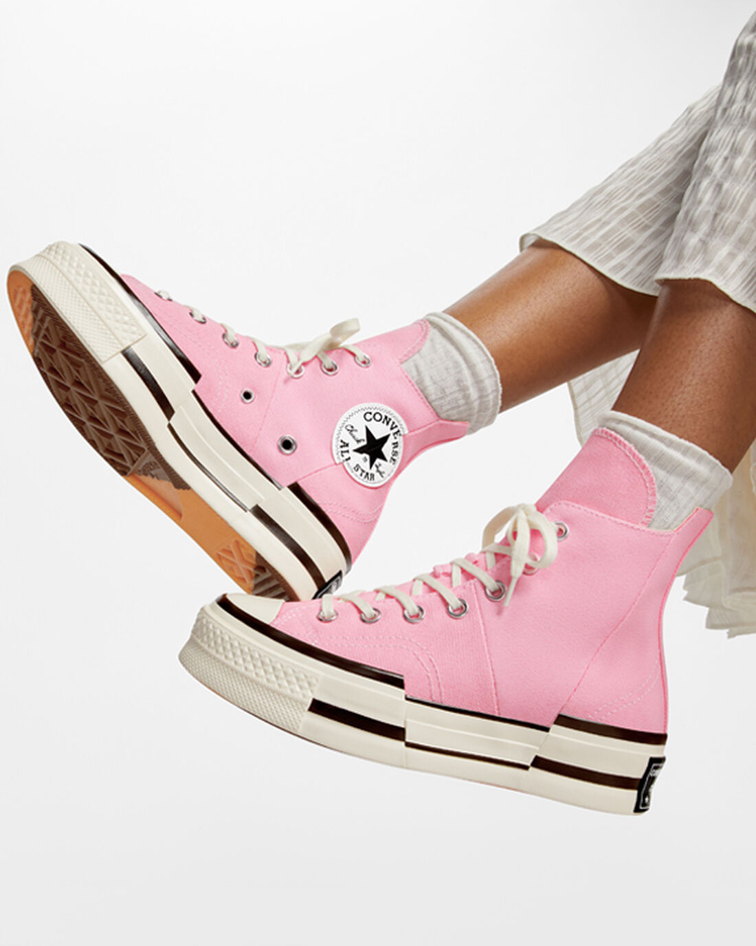 Women's Converse Chuck 70 Plus High Top Sneakers Orange Pink | Australia-20953