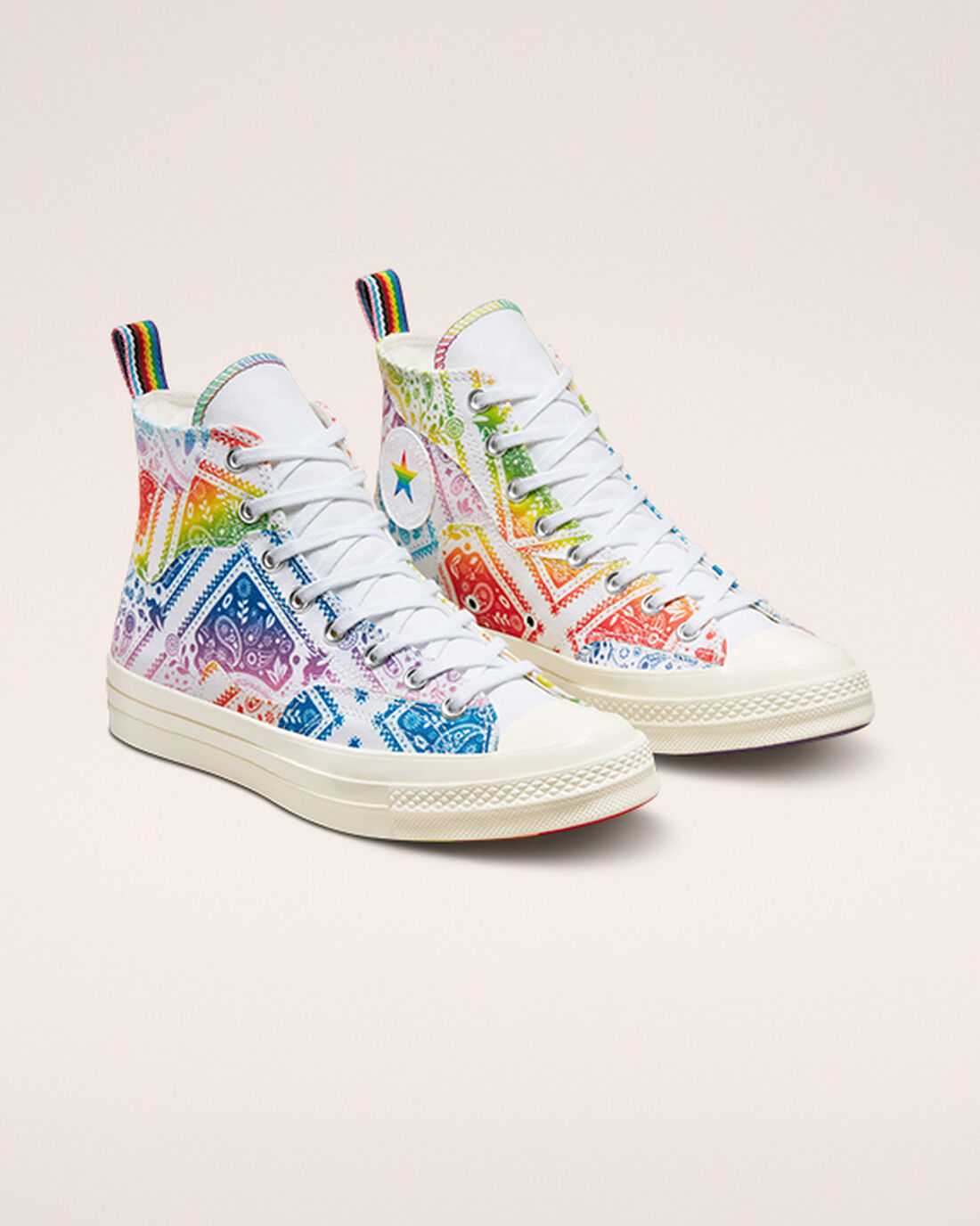 Women's Converse Chuck 70 Pride High Top Sneakers White/Red | Australia-68713