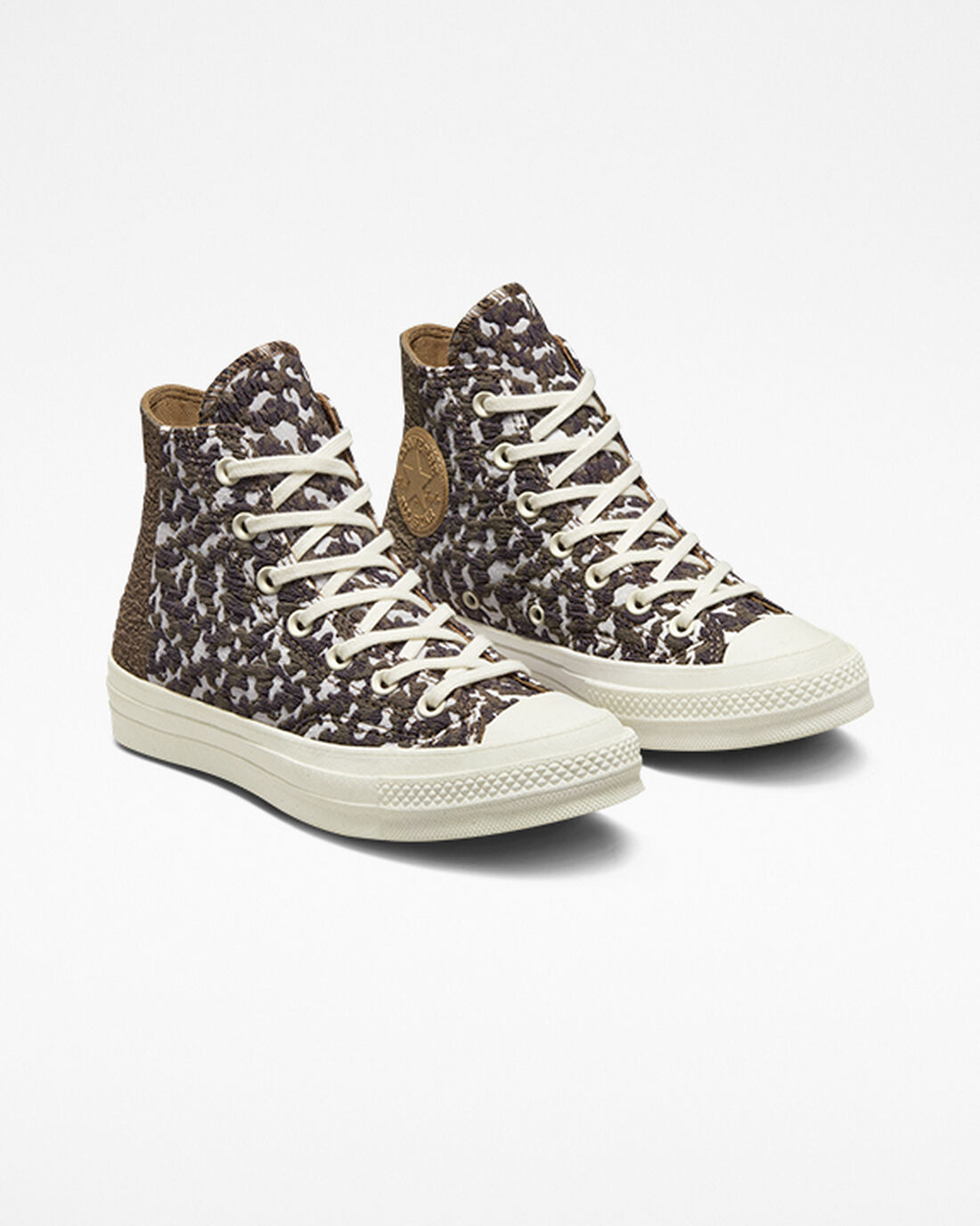 Women's Converse Chuck 70 Split Upper Jacquard Camo High Top Sneakers Brown/Dark | Australia-24380