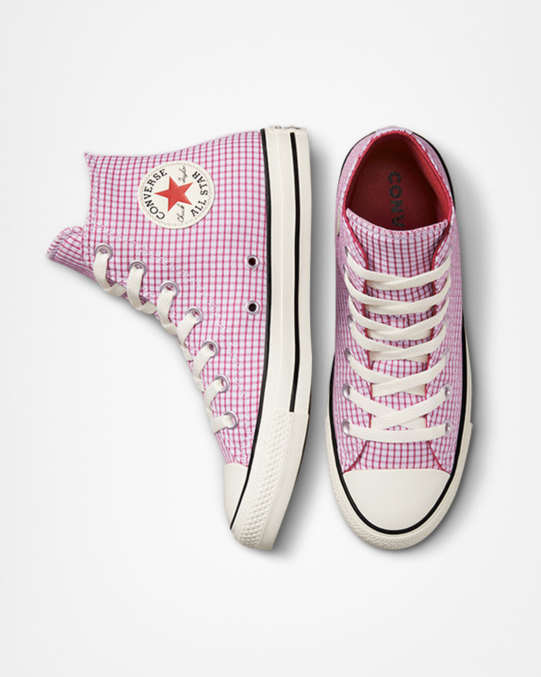 Women's Converse Chuck Taylor All Star Checkered High Top Sneakers Purple | Australia-08475