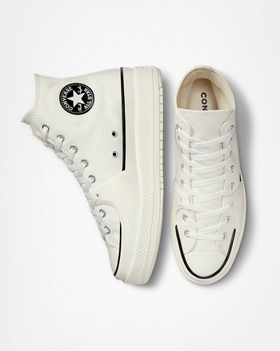 Women's Converse Chuck Taylor All Star Construct High Top Sneakers White/Black | Australia-32469