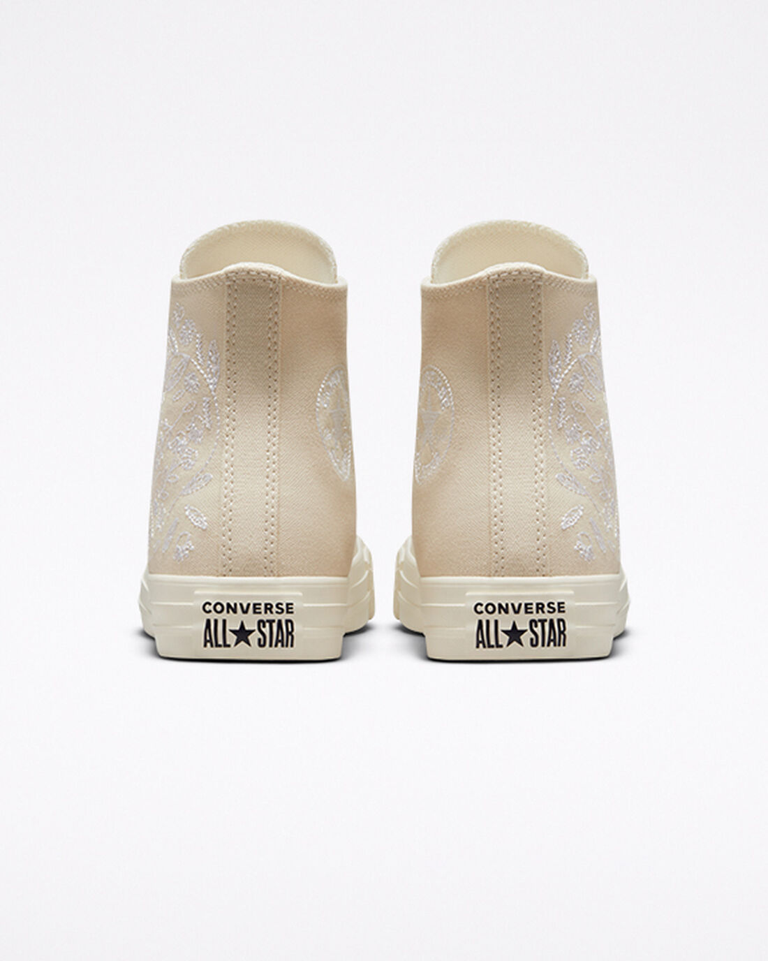 Women's Converse Chuck Taylor All Star Embroidered Floral High Top Sneakers Beige White | Australia-01739