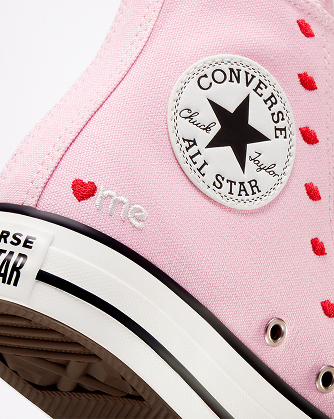 Women's Converse Chuck Taylor All Star Embroidered Lips High Top Sneakers Pink/White | Australia-10368