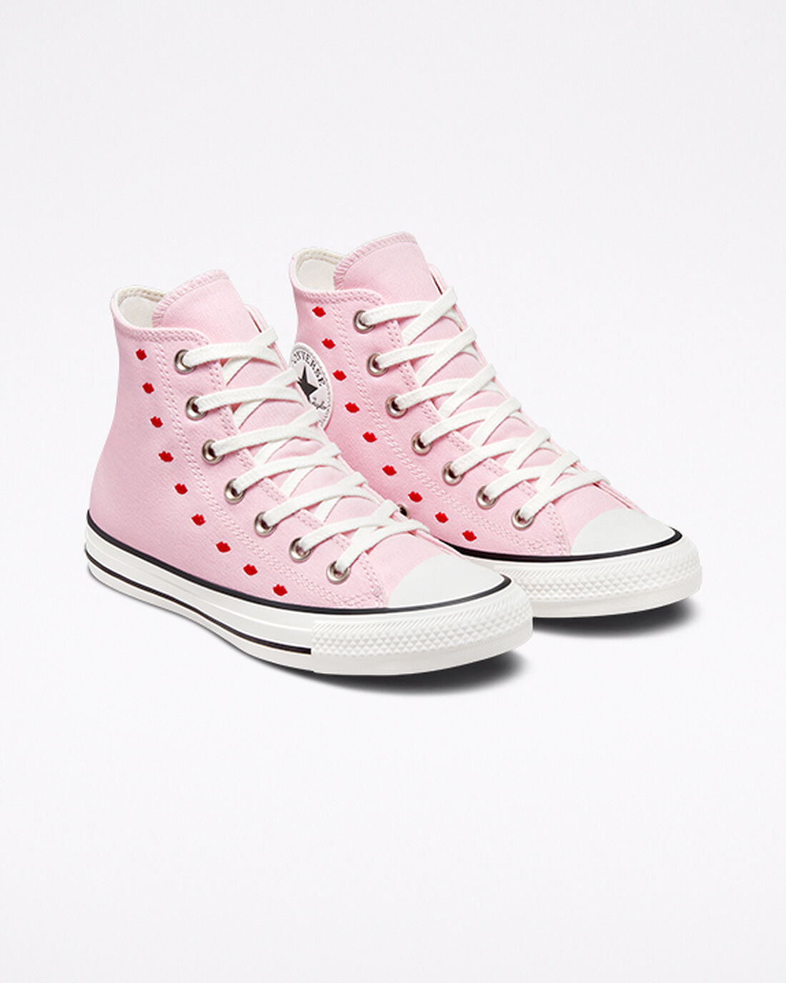 Women's Converse Chuck Taylor All Star Embroidered Lips High Top Sneakers Pink/White | Australia-10368