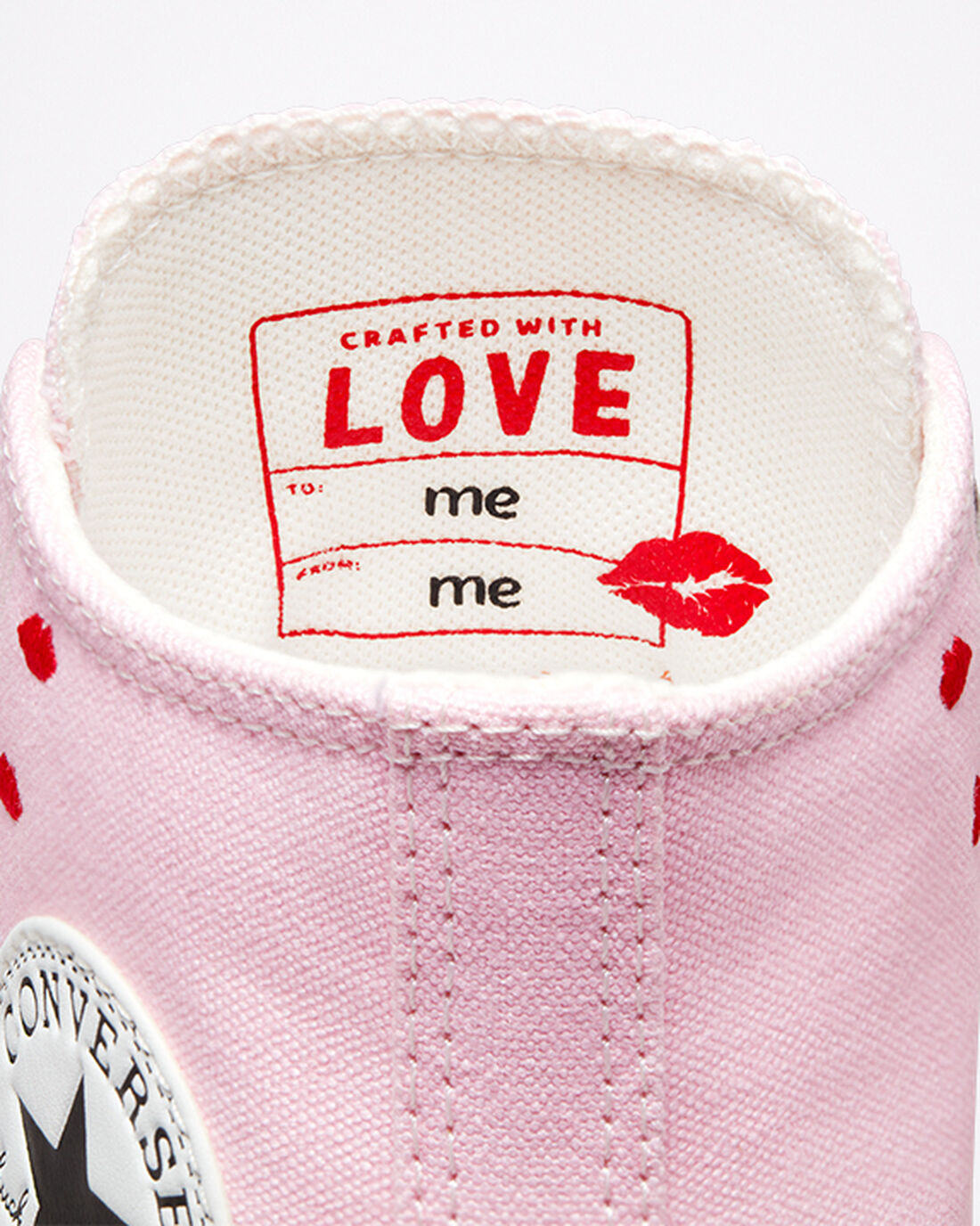 Women's Converse Chuck Taylor All Star Embroidered Lips High Top Sneakers Pink/White | Australia-10368