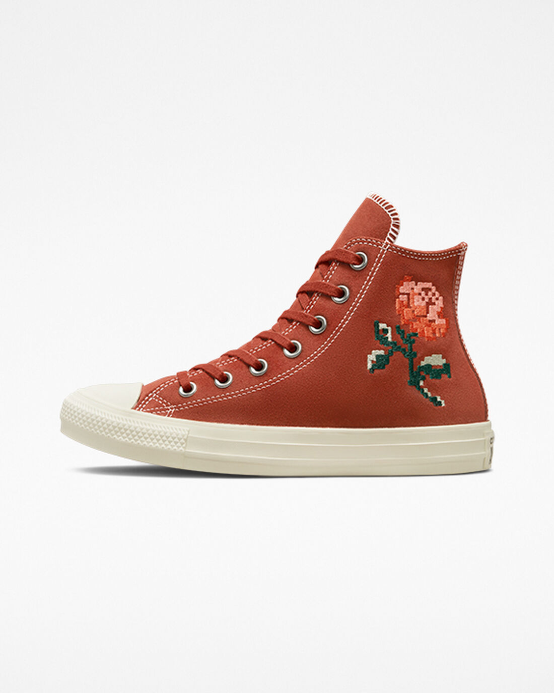 Women's Converse Chuck Taylor All Star Embroidered Roses High Top Sneakers Orange | Australia-41280