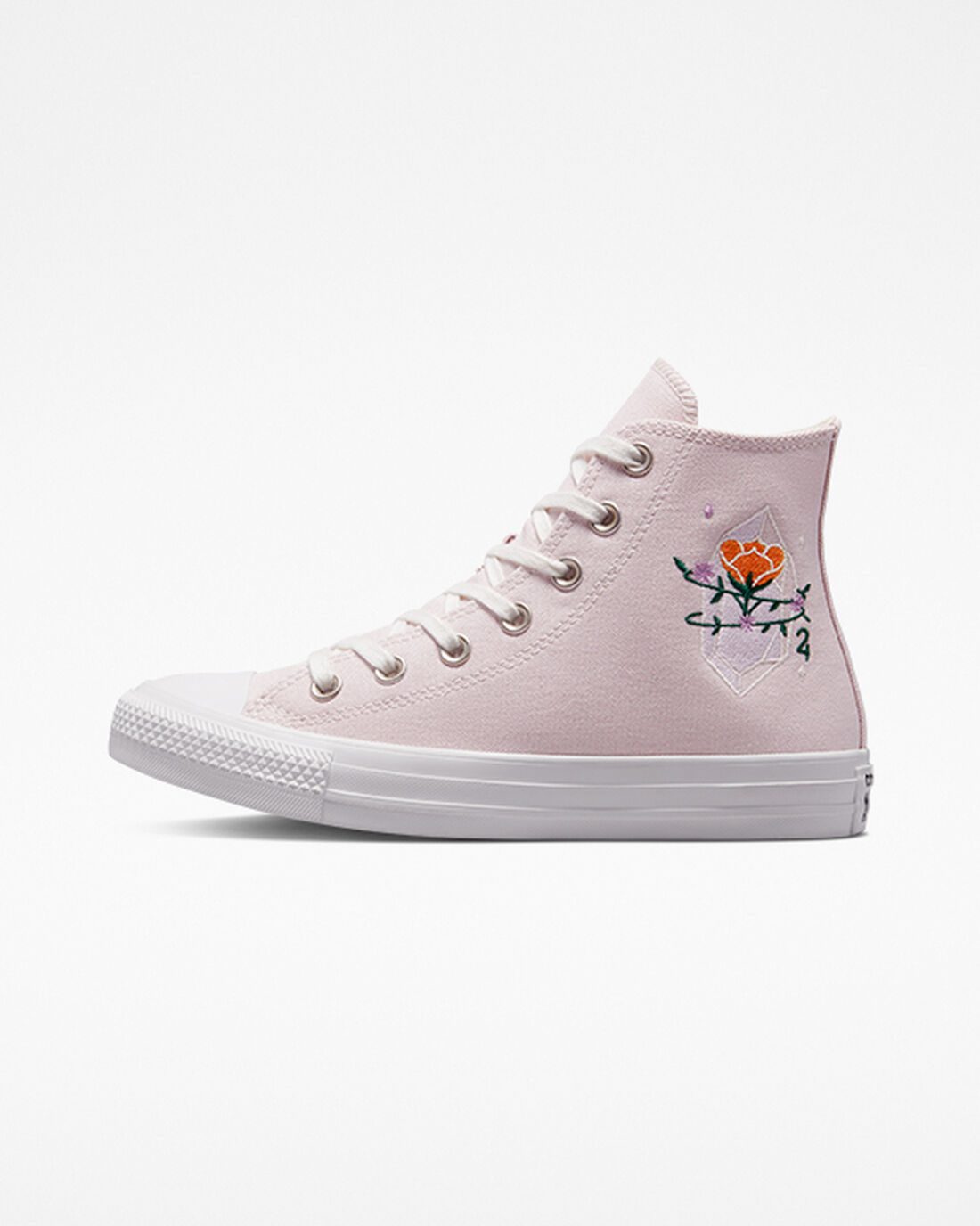 Women's Converse Chuck Taylor All Star Embroidered Crystals High Top Sneakers Rose/White | Australia-72145