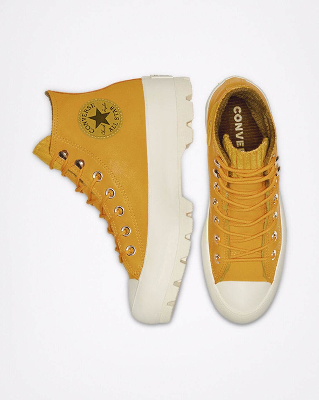 Women's Converse Chuck Taylor All Star GORE-TEX Lugged Waterproof Leather High Top Sneakers Gold/Olive | Australia-06841