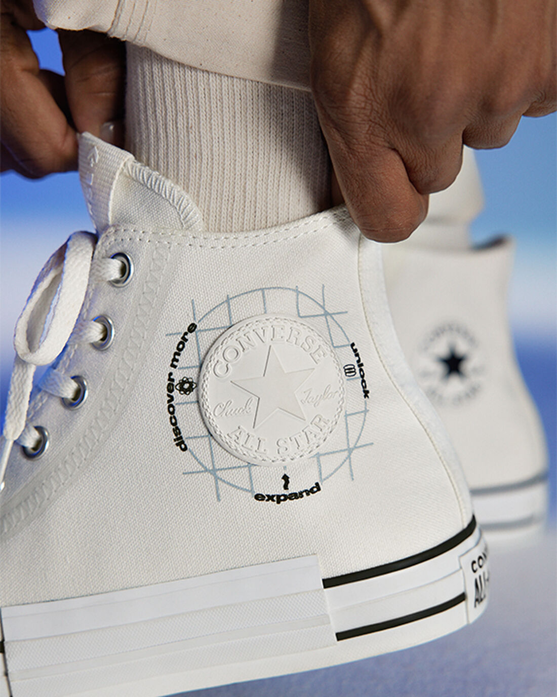 Women's Converse Chuck Taylor All Star Grid Logo High Top Sneakers White | Australia-71682