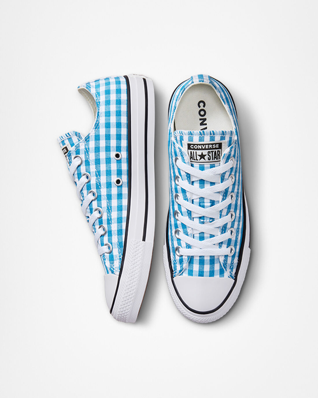 Women's Converse Chuck Taylor All Star Gingham Sneakers Blue/White/Black | Australia-89472