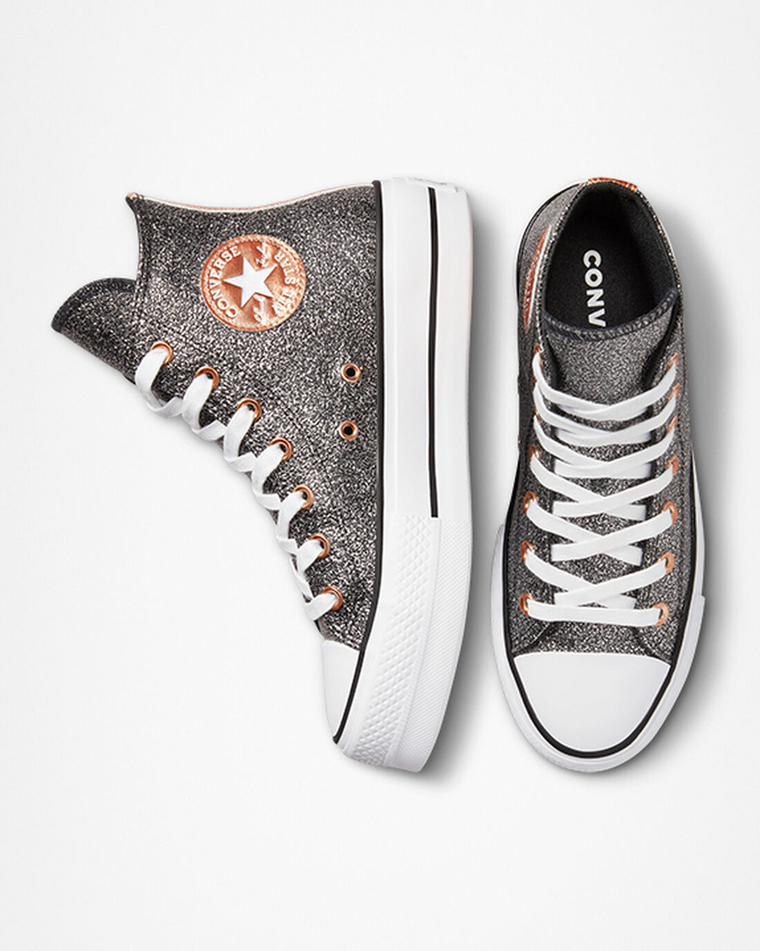 Women's Converse Chuck Taylor All Star Lift High Top Sneakers Black/Copper/White | Australia-12465